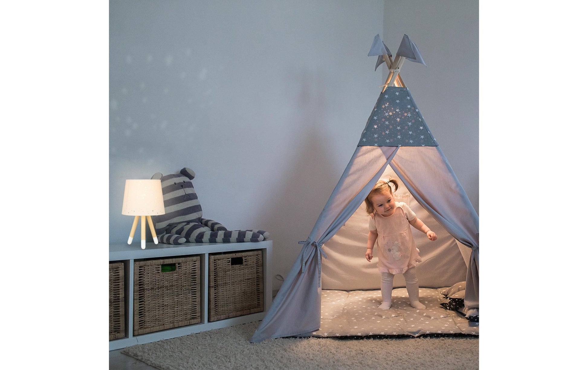 Relaxdays Tischleuchte – E14, 40 W, 40 cm – Hellbraun