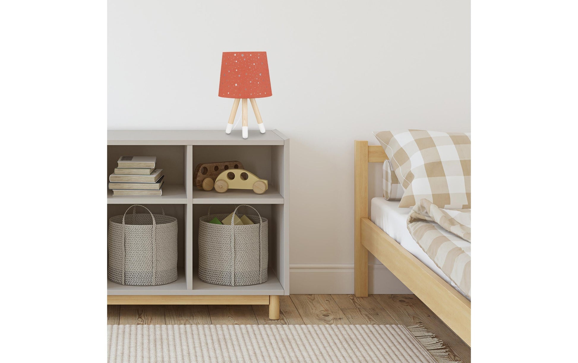Relaxdays Tischleuchte – E14, 40 W, 40 cm – Hellbraun