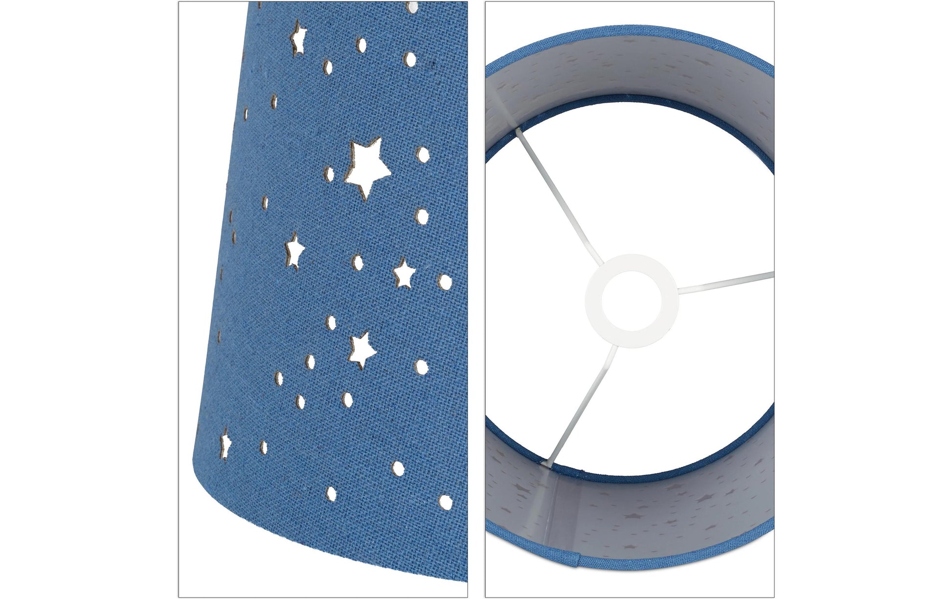 Relaxdays Tischleuchte Sterne – E14, max. 40 W, 40 cm – Blau