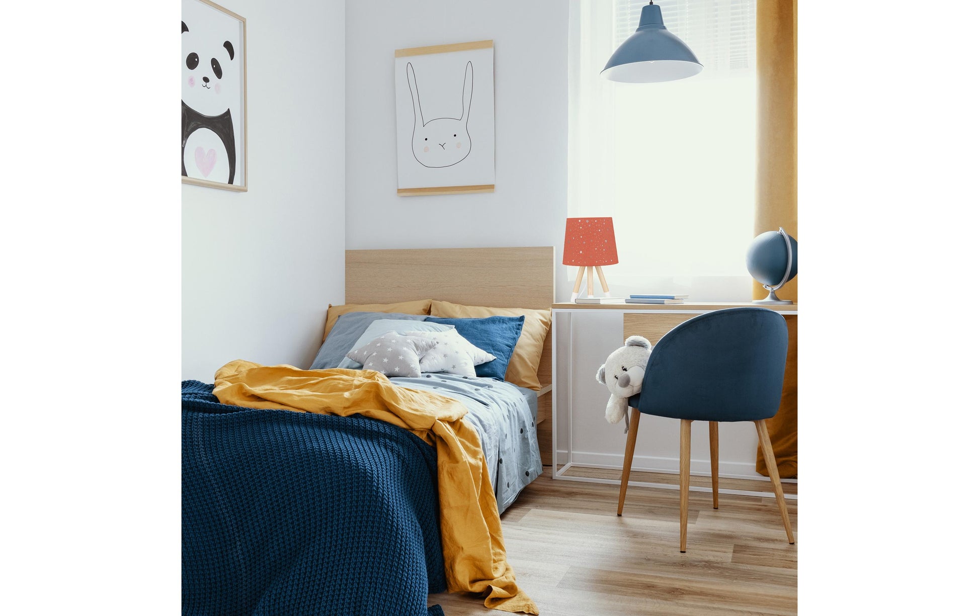Relaxdays Tischleuchte Sterne – E14, max. 40 W, 40 cm – Blau