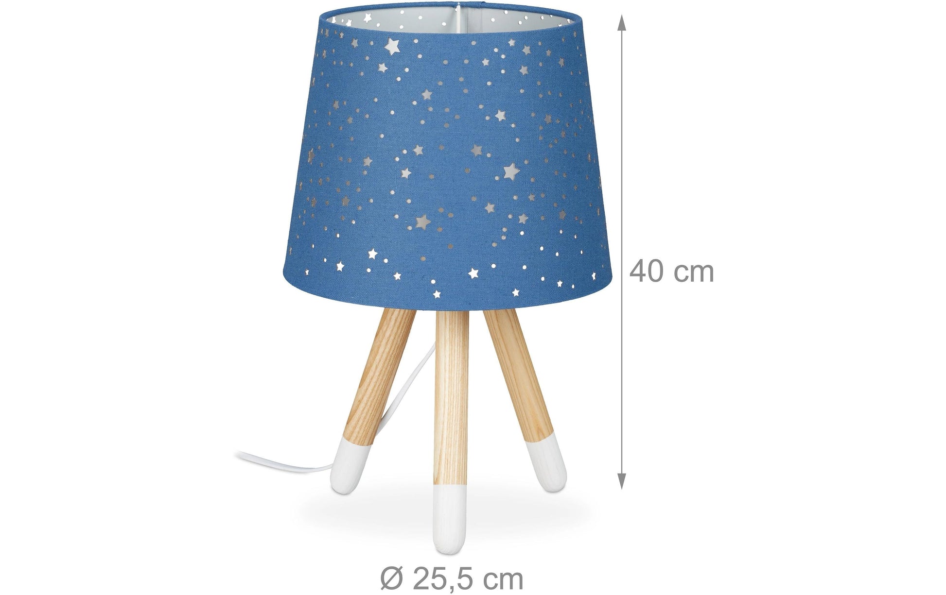 Relaxdays Tischleuchte Sterne – E14, max. 40 W, 40 cm – Blau