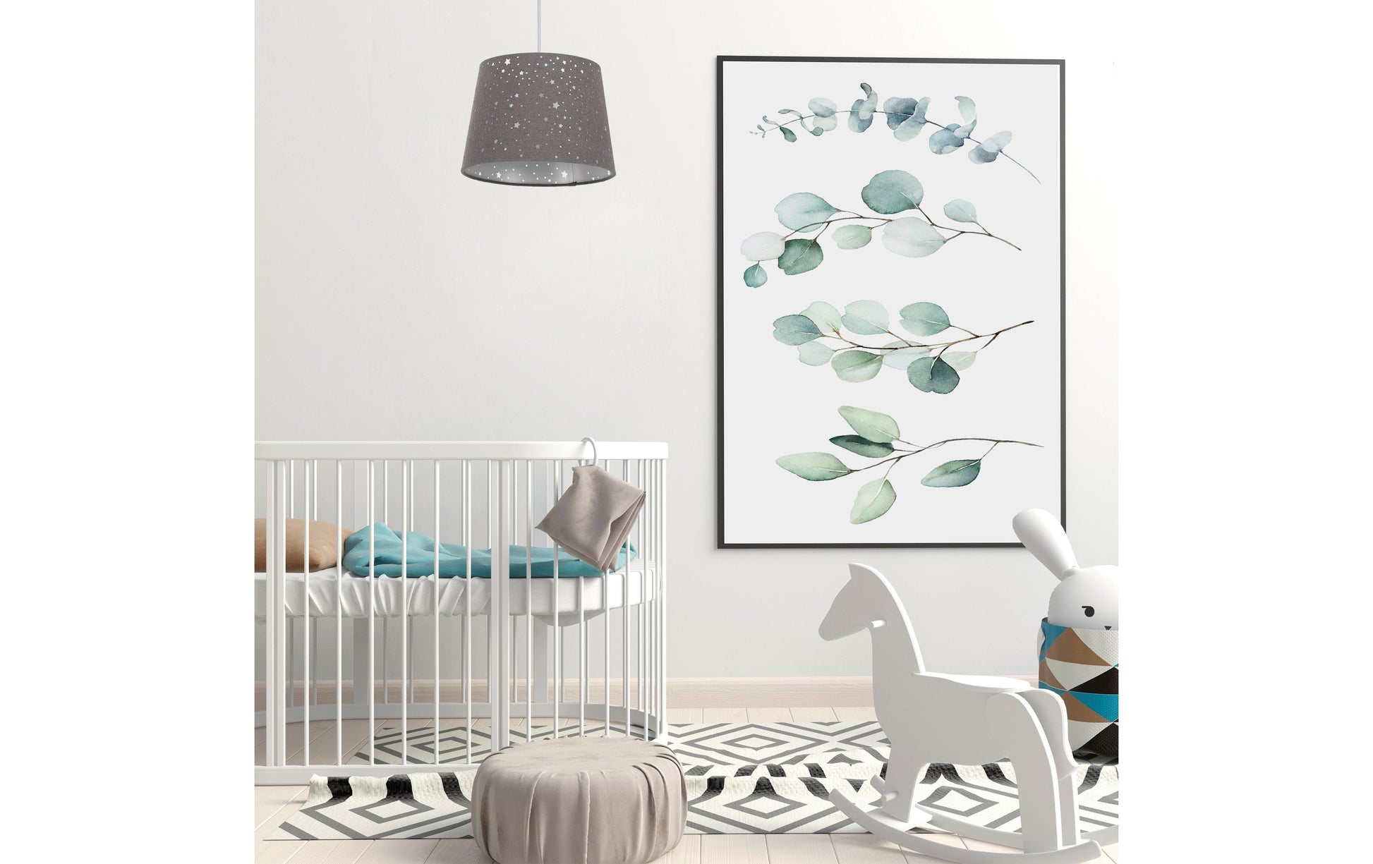 Relaxdays Deckenleuchte – Ø 27 × 122 cm, 60 W, Grau, exkl. E27