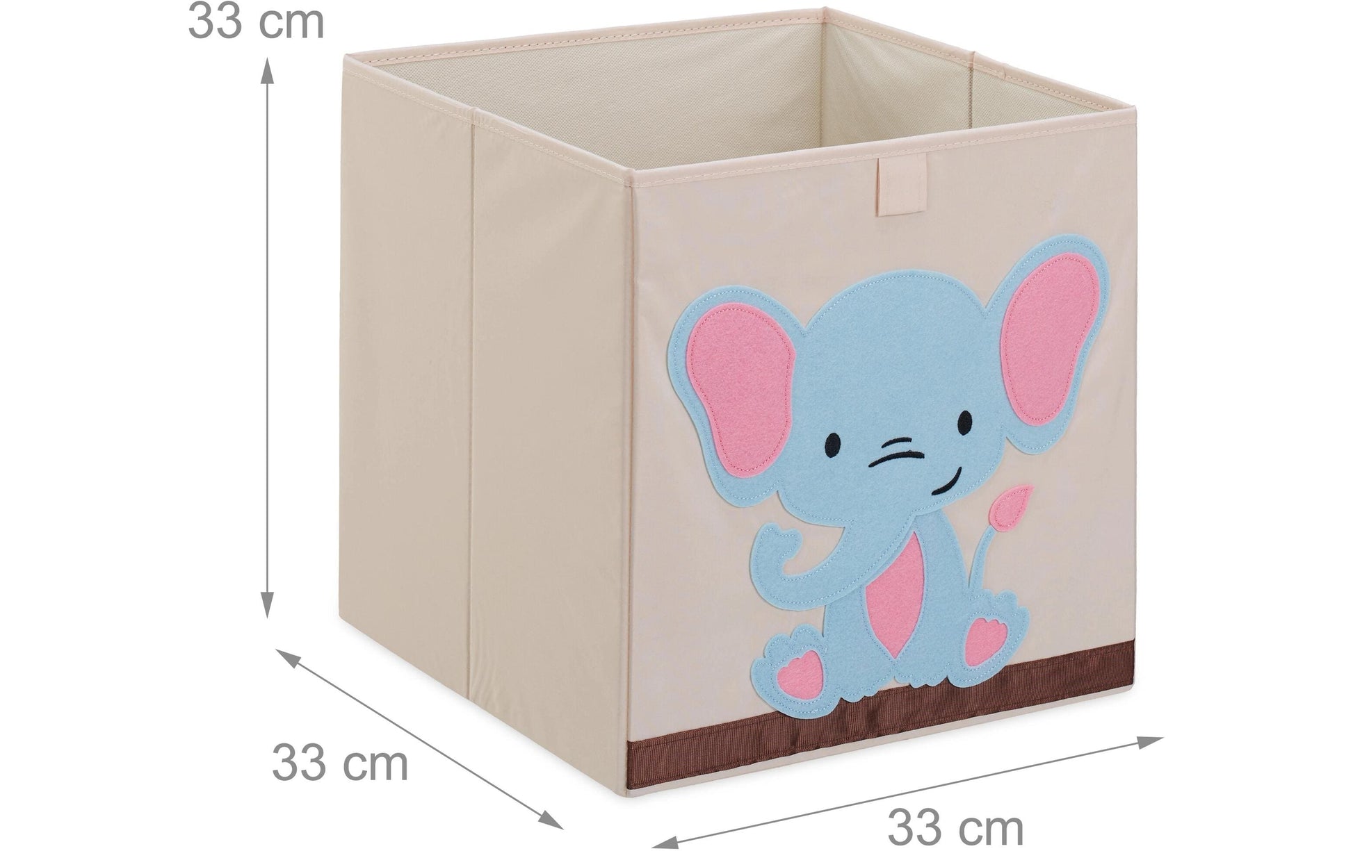 Relaxdays Aufbewahrungsbox 34 l – Pappe/Vlies/Polyester – Blau/Rosa/Beige – 330 × 330 × 330 mm