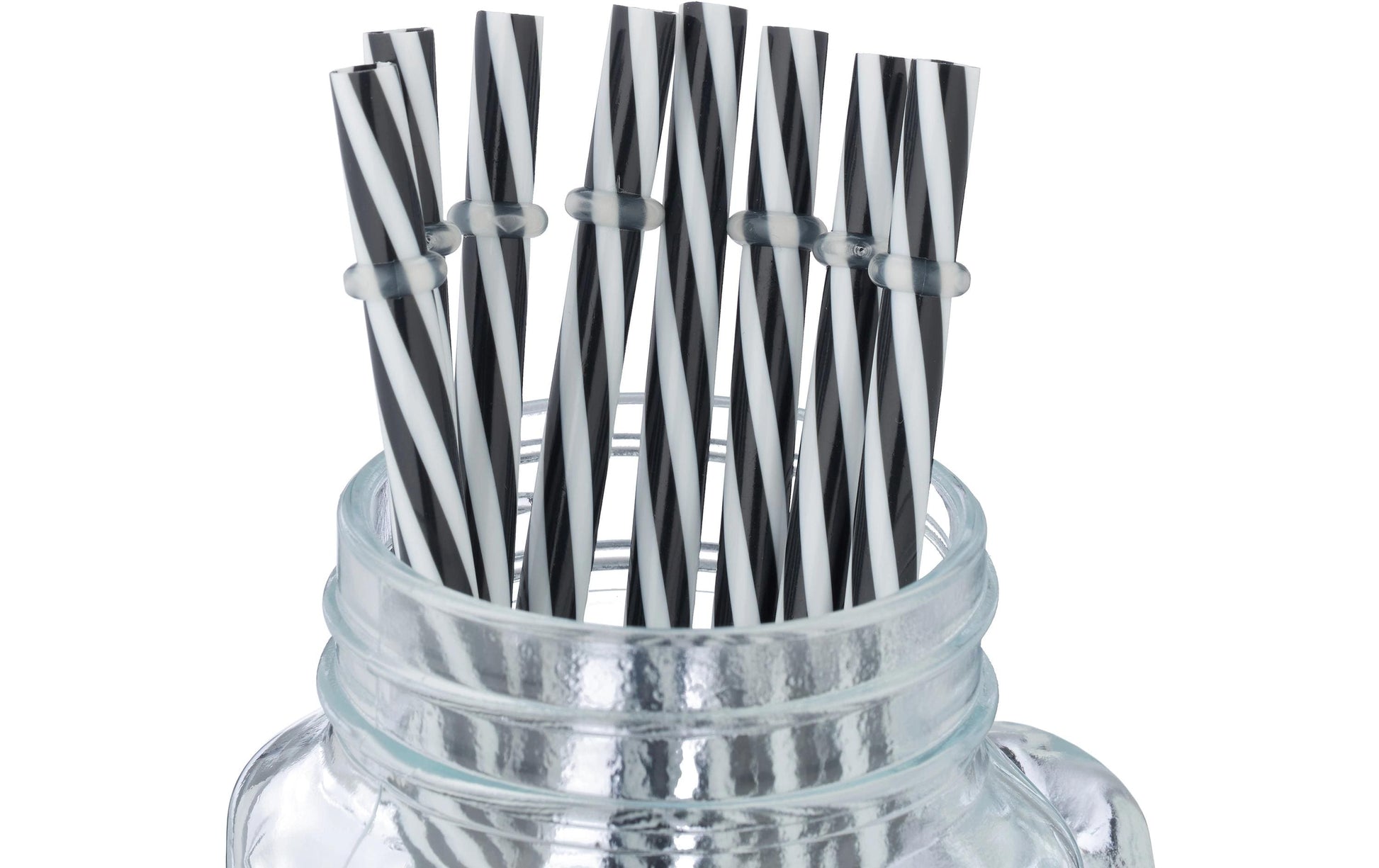 Relaxdays Trinkgläser – 8er Set, 500 ml, Glas, Schwarz/Weiss, spülmaschinenfest