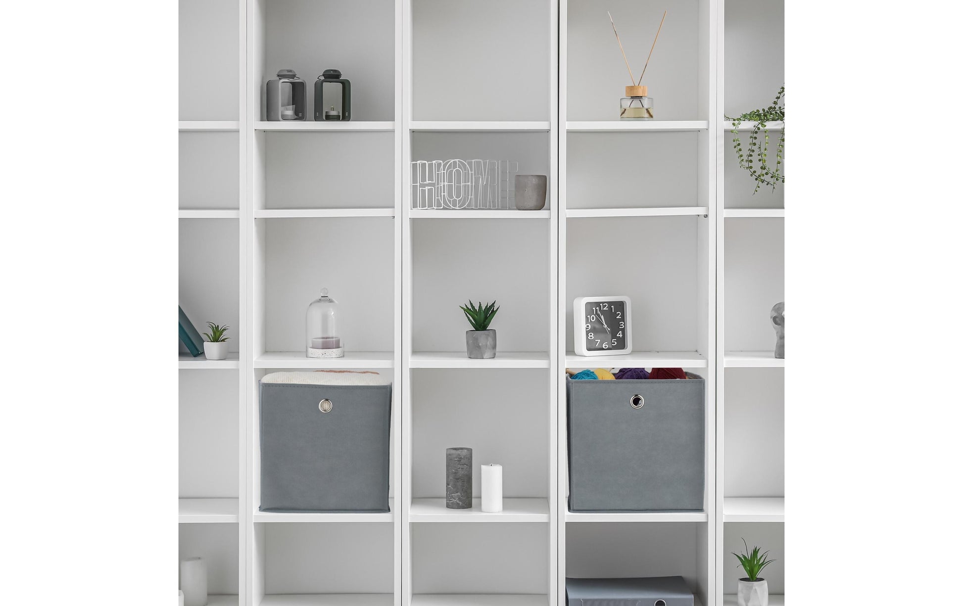 Relaxdays Aufbewahrungsbox – Karton, Vlies, Eisen – Grau – 300 × 300 × 300 mm – 4-teiliges Set