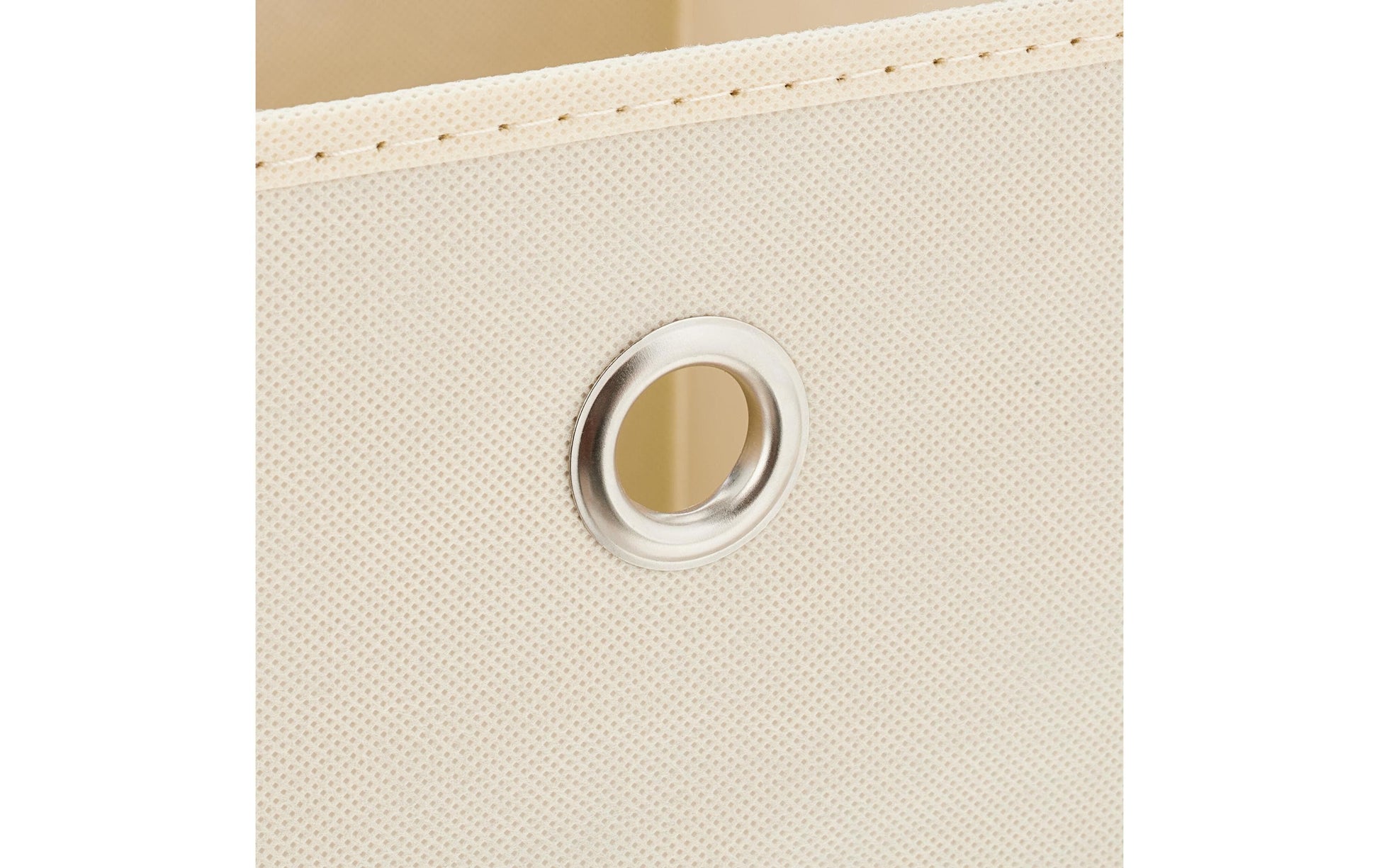 Relaxdays Aufbewahrungsbox Set 4-teilig – Karton/Vlies/Eisen – Beige/Silber – 300 × 300 × 300 mm