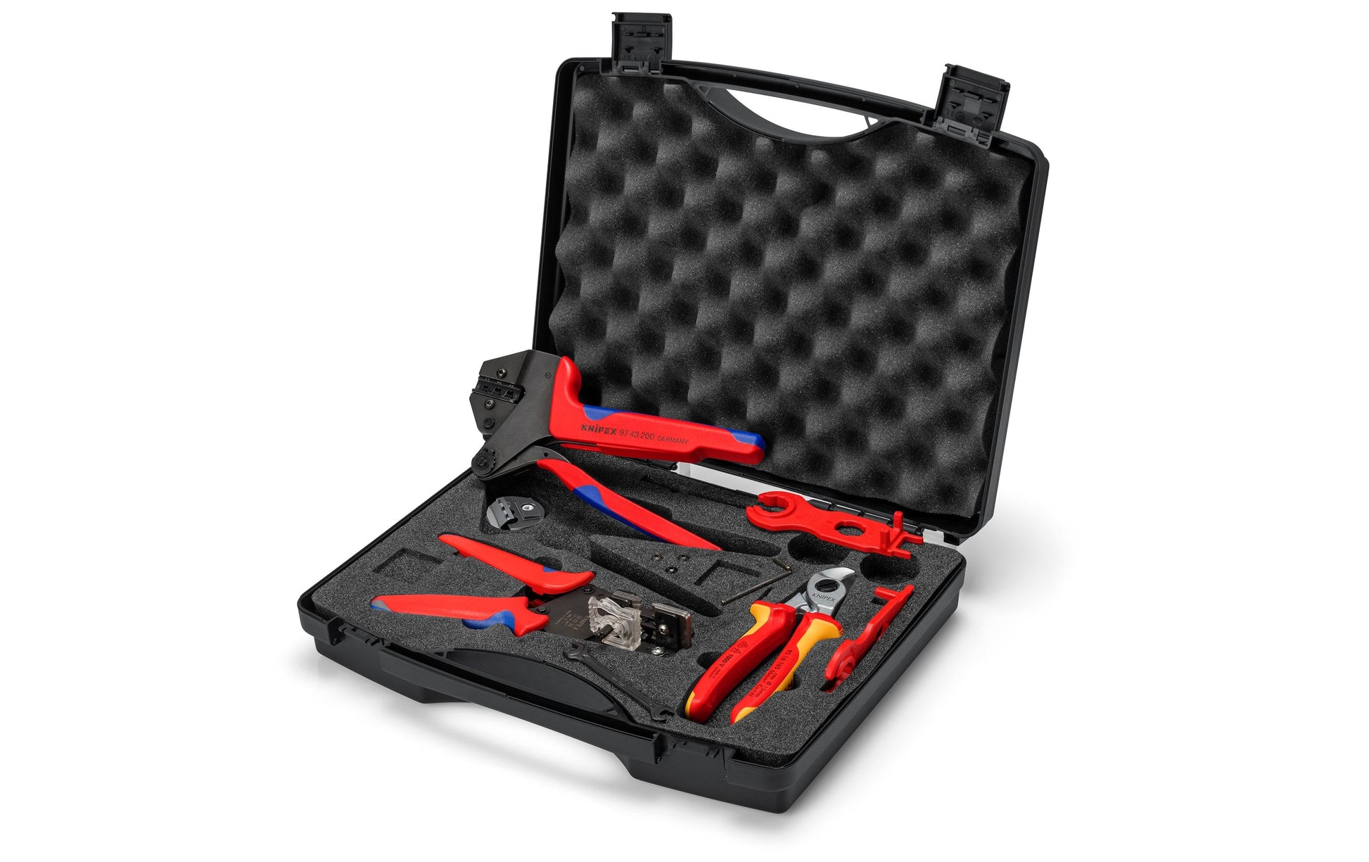 Knipex 97 91 04 V02 Werkzeugkoffer PV – für MC4-Steckverbinder – 7-teilig