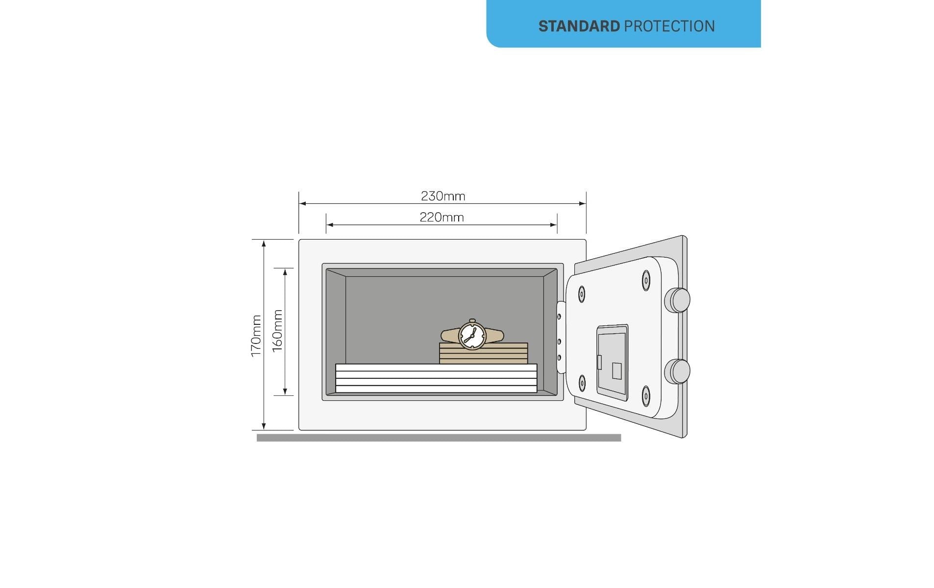 Yale Möbeltresor YSV/170/DB2/P – Elektronikschloss – 3,8 l – Boden-/Wandmontage – Rosa
