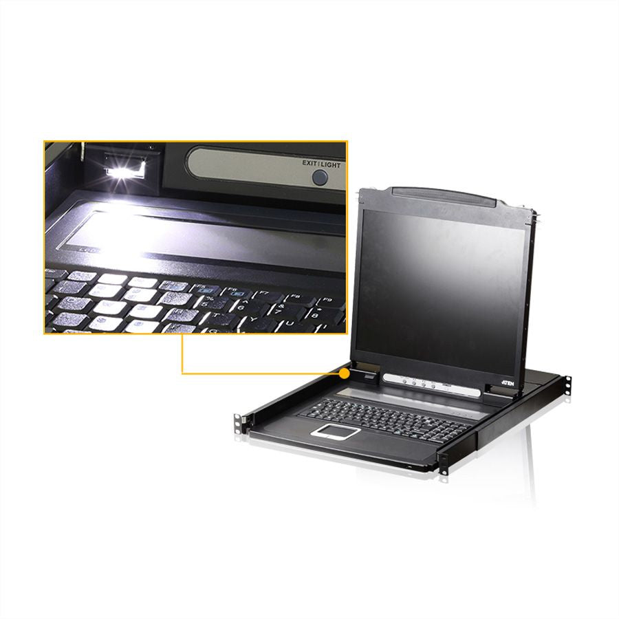 ATEN CL1000N – 19" Rack-LCD-Konsole – 1280 × 1024/75 Hz, FR-Layout, USB/PS/2 – 1U