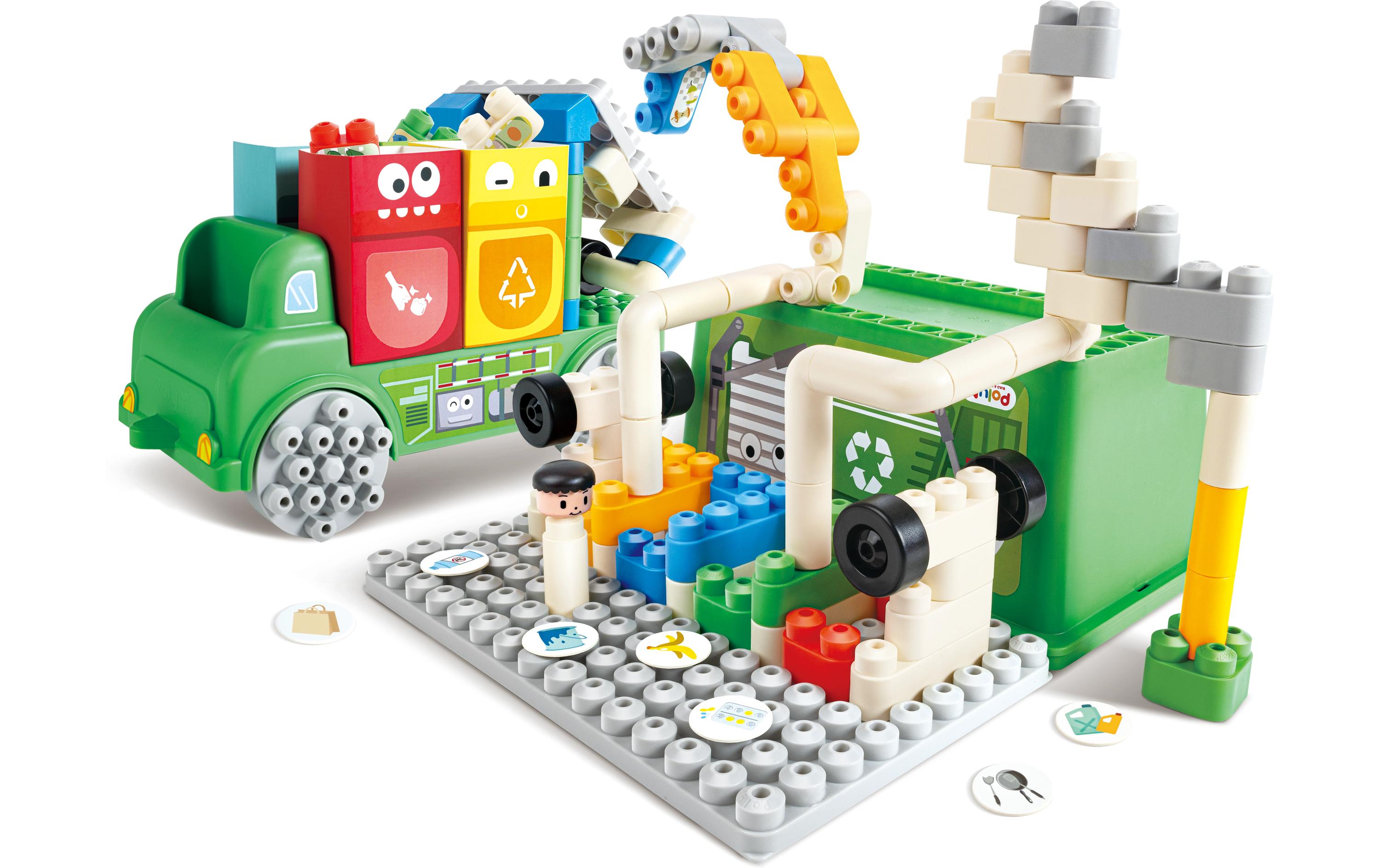 Hape Poly-M Müllsortier-LKW – 101-teilig – ab 1,5 J. – Kunststoff