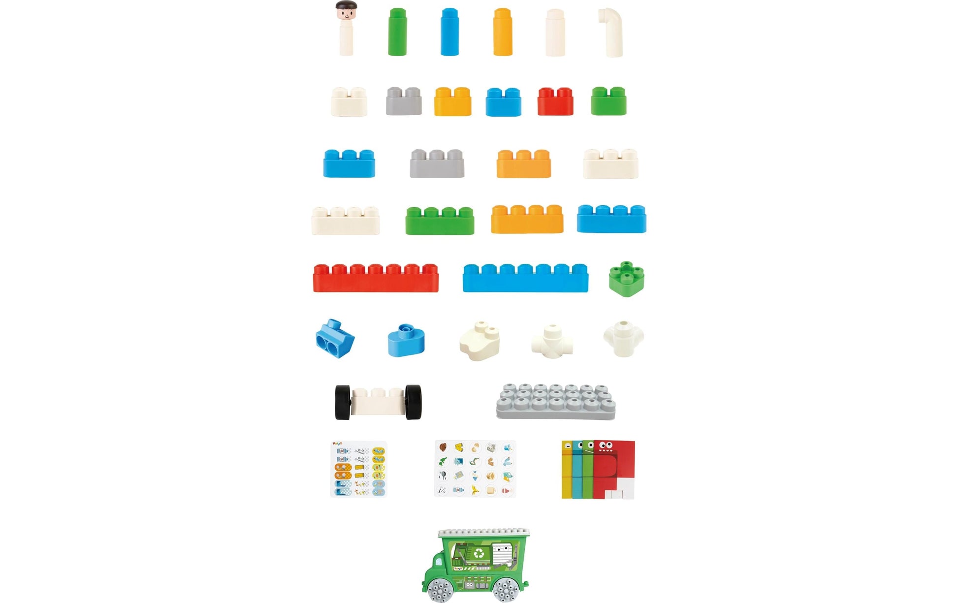 Hape Poly-M Müllsortier-LKW – 101-teilig – ab 1,5 J. – Kunststoff