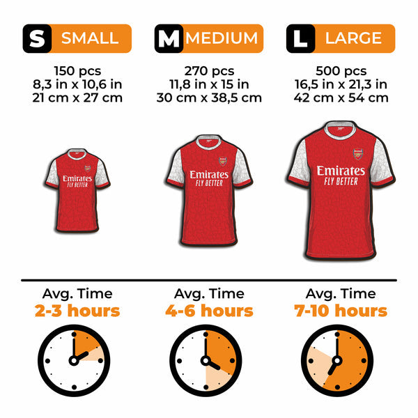 Iconic Puzzles Puzzle Arsenal FC Trikot – 150 Teile – 21 × 27 cm – ab 10 J.