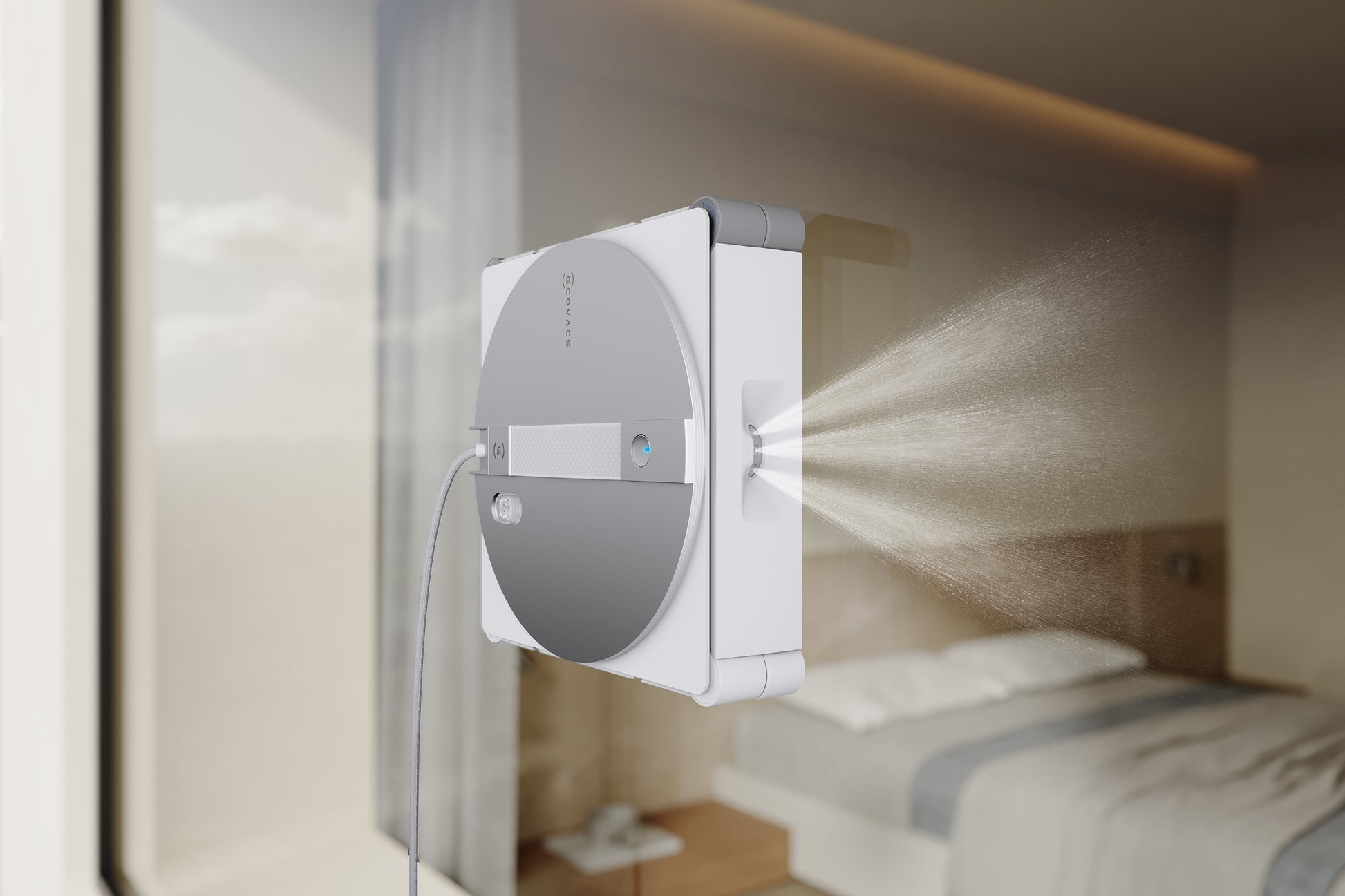 Ecovacs Reinigungsgerät WINBOT W3 OMNI – 110 min Betriebsdauer – Silber, Weiss – 27,0 × 27,0 × 7,6 cm
