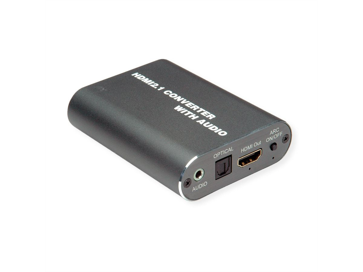 ROLINE HDMI Audio-Extraktor – HDMI zu HDMI, Optischer S/PDIF, 3,5 mm – 8K (7680 × 4320) @ 60 Hz, HDMI 2.3, LPCM 7.1