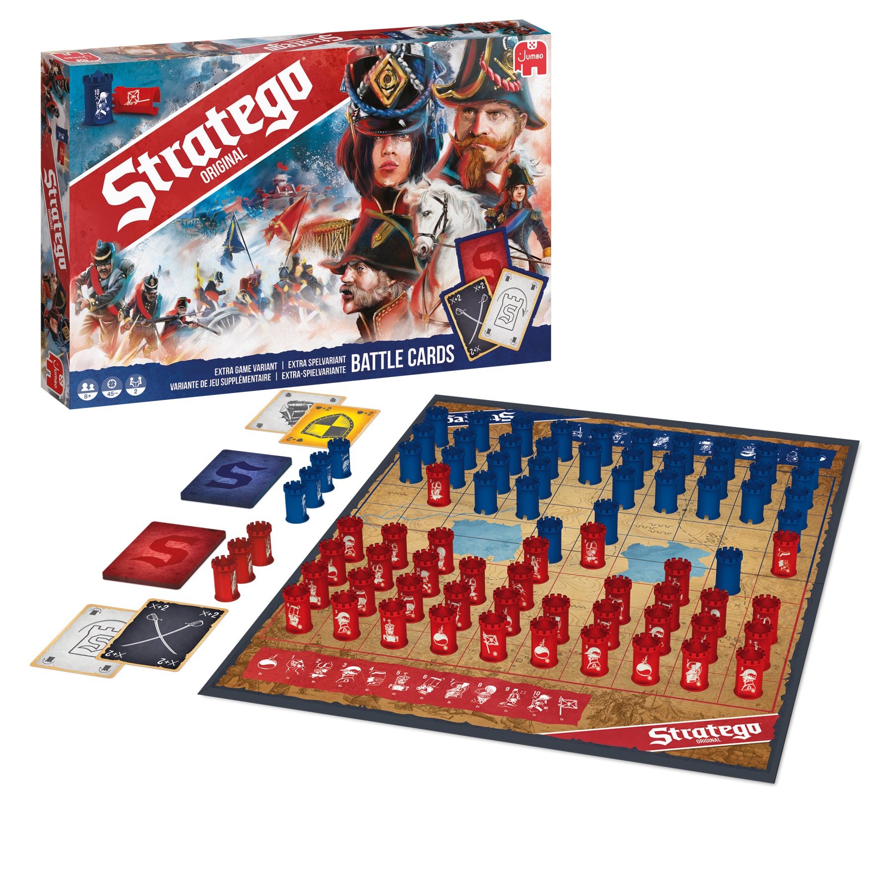 Jumbo Stratego Original – Strategiespiel, 2 Spieler, ab 8 Jahren, 45 Min., DE/NL/EN/FR