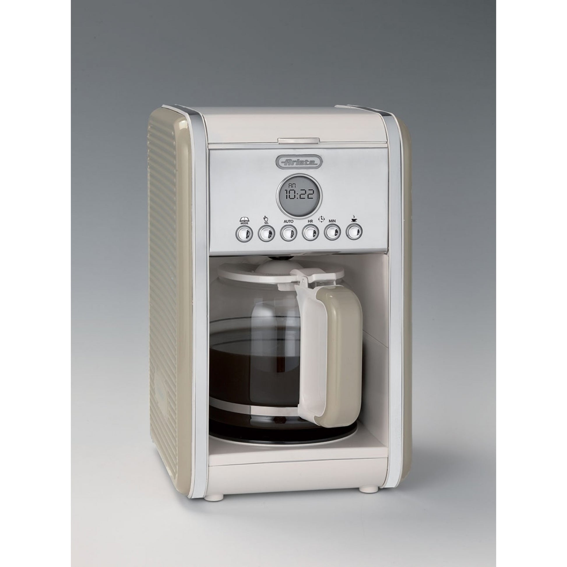 Ariete Filterkaffeemaschine – 12 Tassen, 1,5 l, Karaffe, Beige