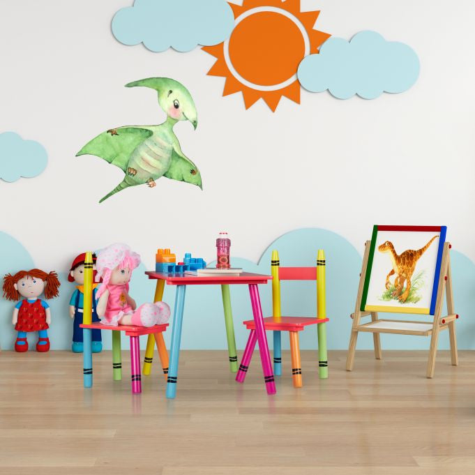 Relaxdays Kinderstuhl – 52 × 45,5 × 5 cm – Bambus – Mehrfarbig