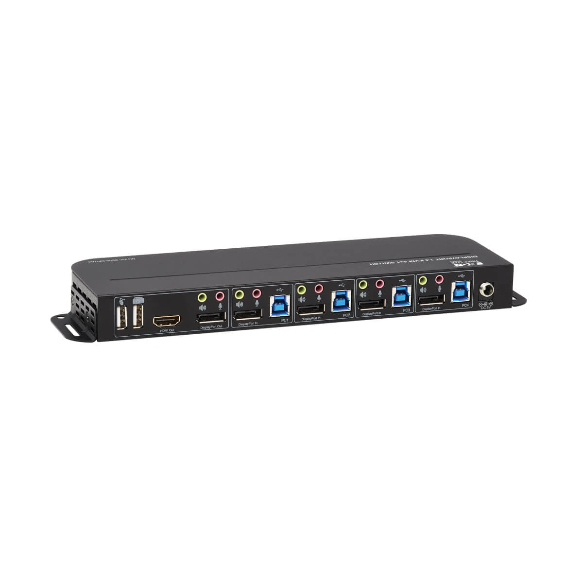 Tripp Lite B005-DPUA4 – 4-Port DP/HDMI KVM-Switch – 4K/60 Hz, USB 3.0-Hub, Audio