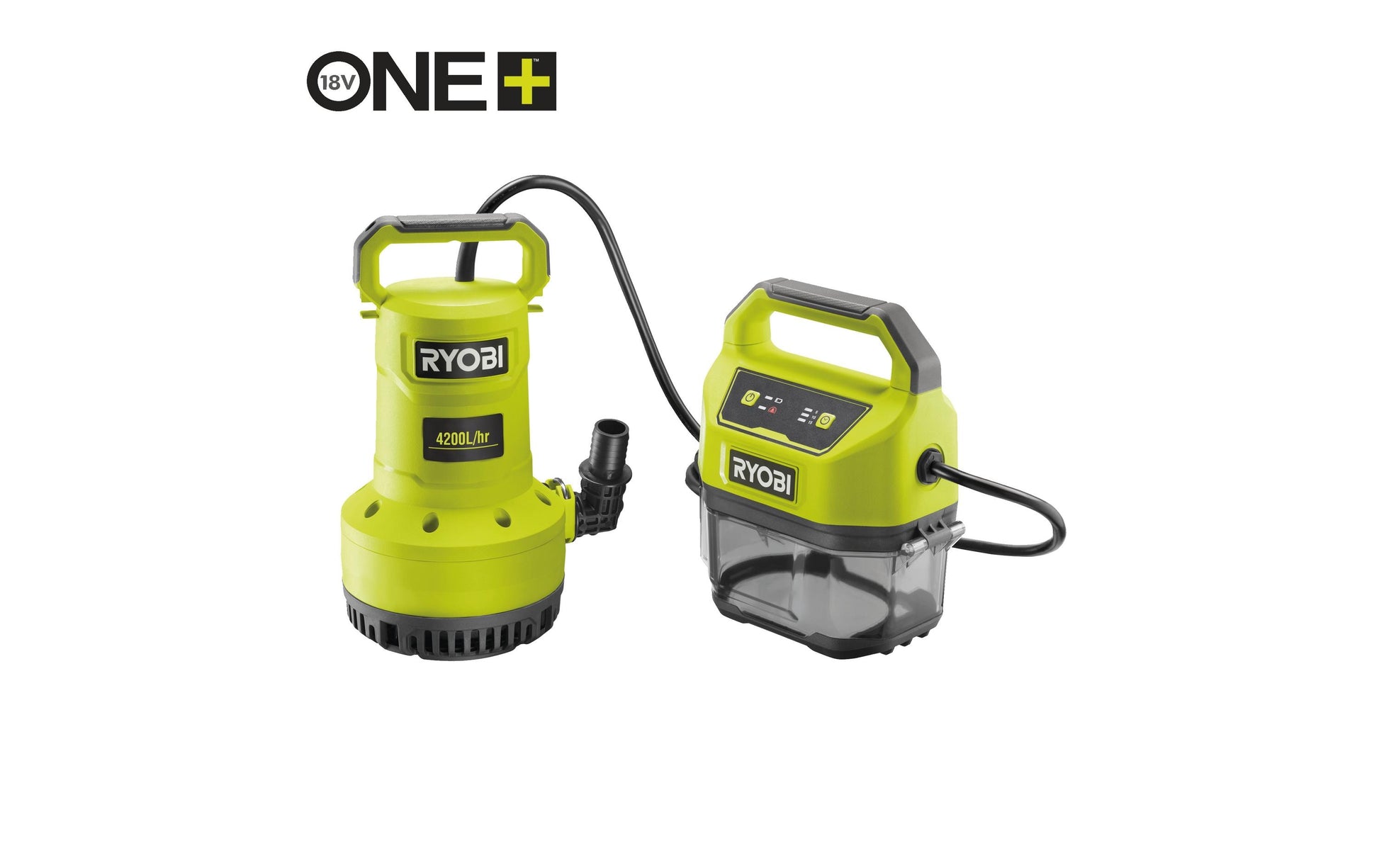 Ryobi RY18SPA-0 Tauchpumpe – 18 V – 4200 l/h – Förderhöhe 8 m – Solo – ONE+