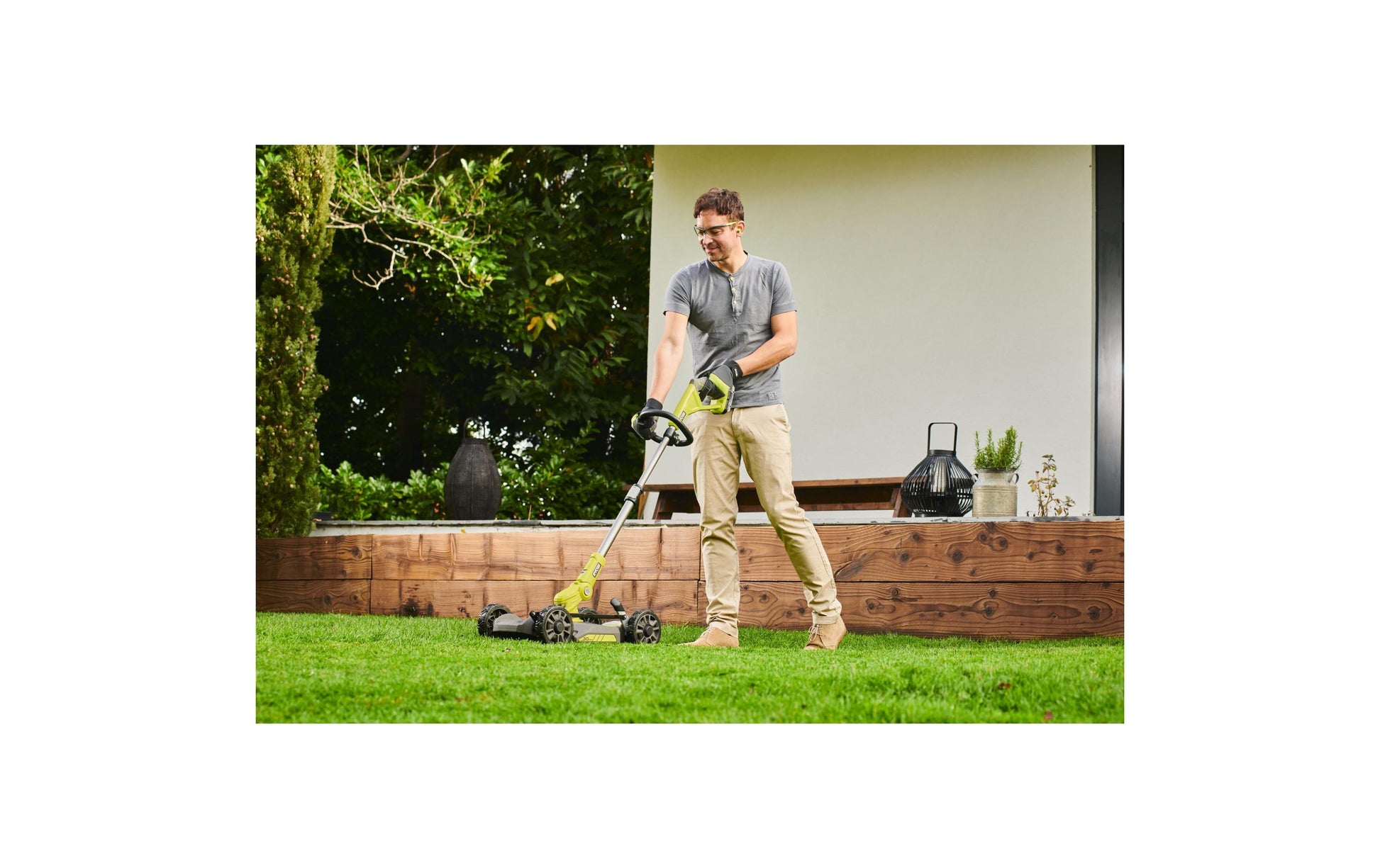 Ryobi RY18LMC30A-0 Akku-Rasenmäher – 18 V – Schnittbreite 30 cm, Schnitthöhe 43–88 mm – Solo – ONE+