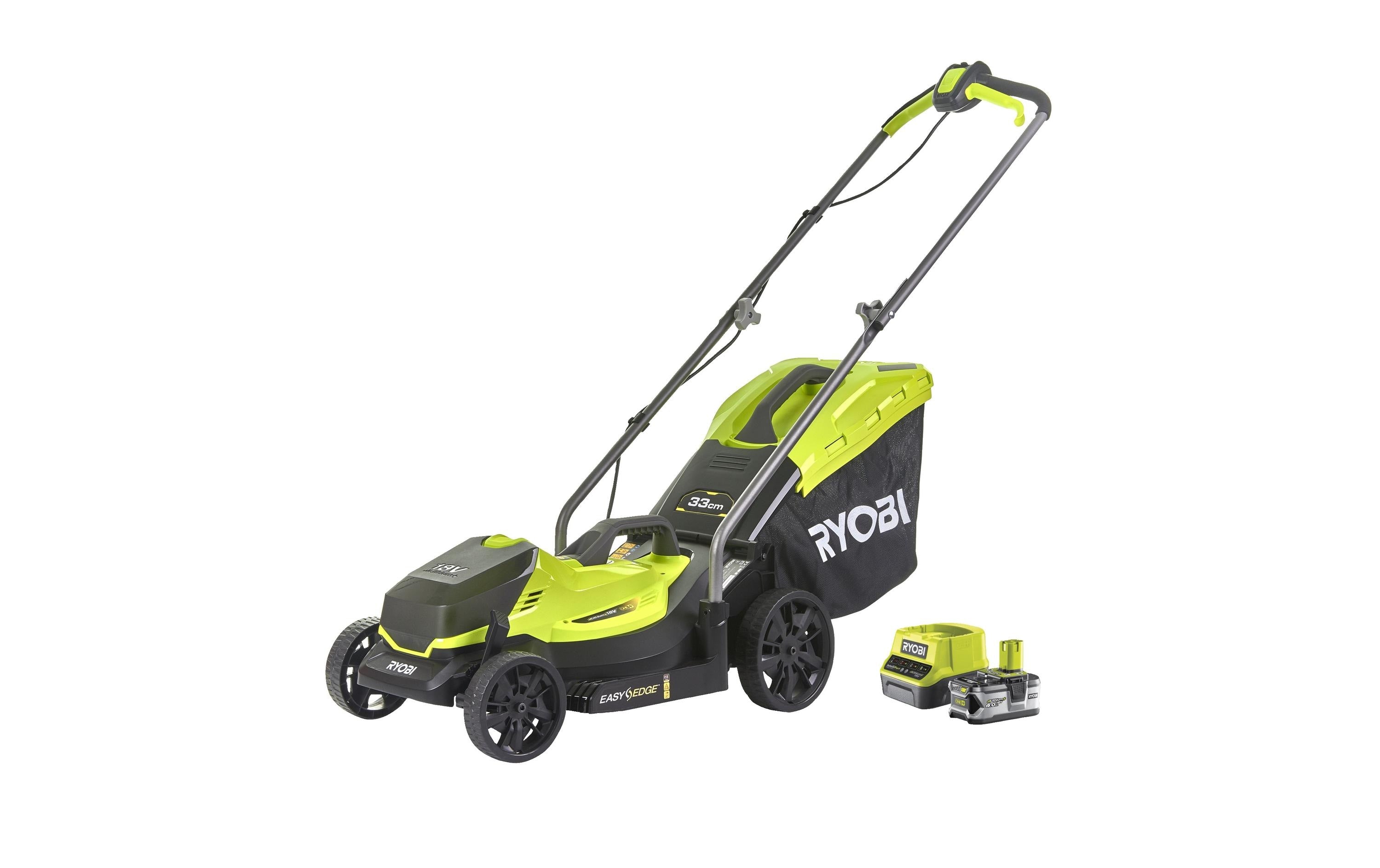Ryobi RLM18X33B40 Akku-Rasenmäher – 18 V – Schnittbreite 33 cm – 4,0 Ah & Ladegerät – ONE+