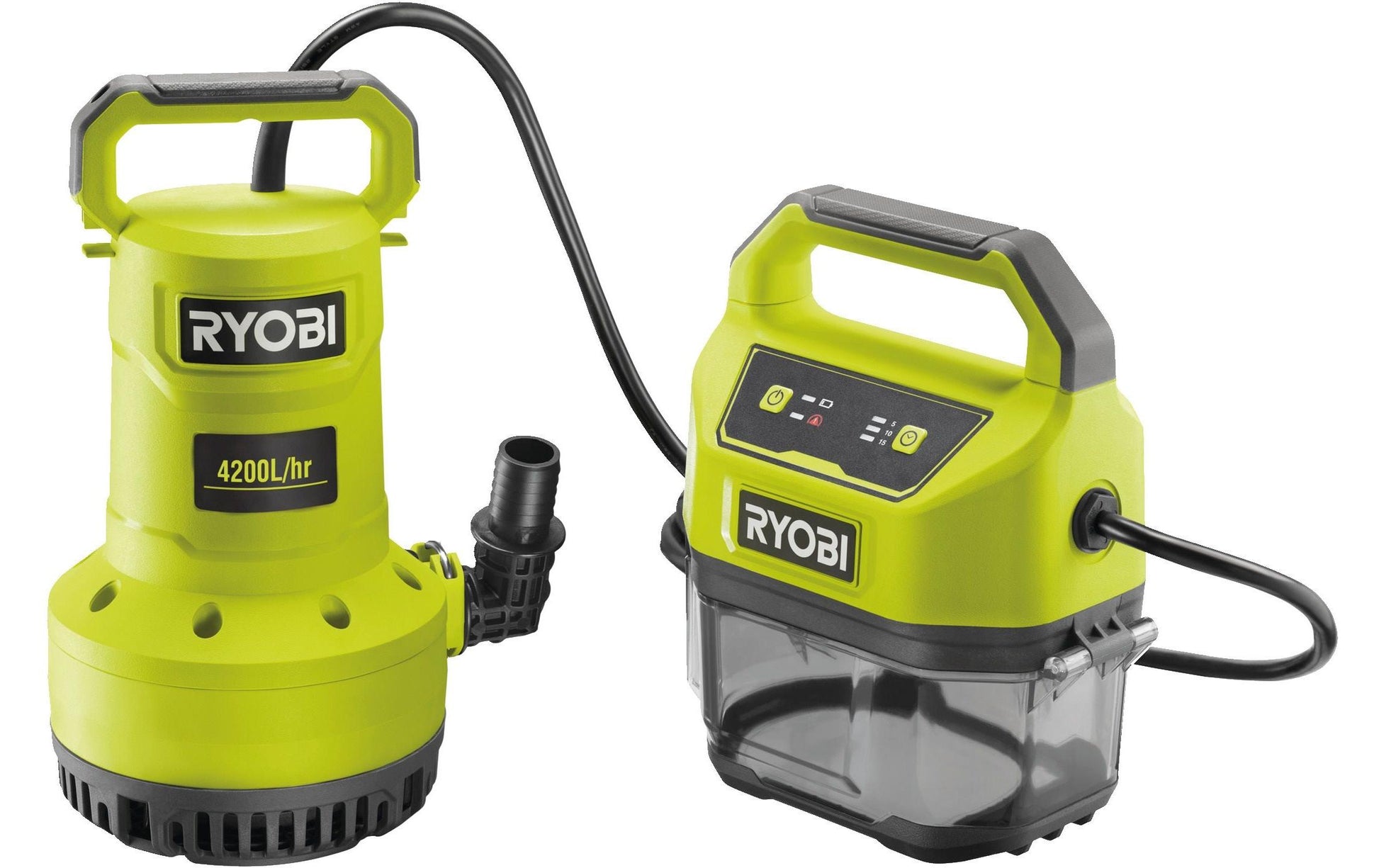 Ryobi RY18SPA-0 Tauchpumpe – 18 V – 4200 l/h – Förderhöhe 8 m – Solo – ONE+