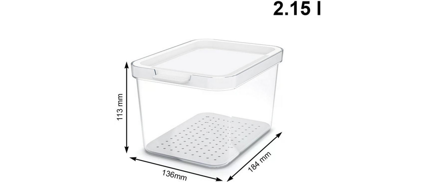 Rotho Kühlschrank-Organizer-Set Cauma – 5-teilig – 1,15 l – SAN – transparent – BPA-frei