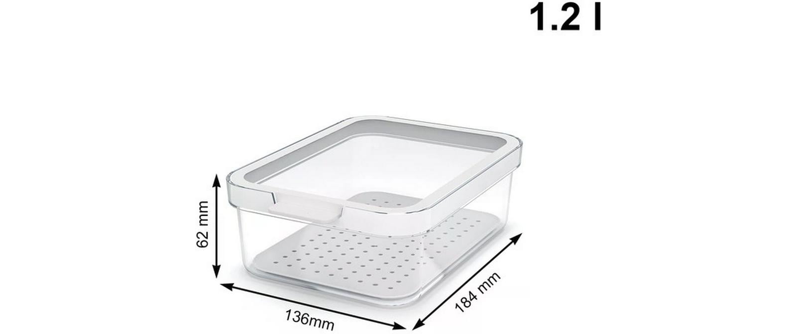 Rotho CAUMA – Vorratsdose 5 l, 20 × 28,4 × 12 cm, Styrol-Acrylnitril-Copolymer (SAN), 3-teilig, transparent