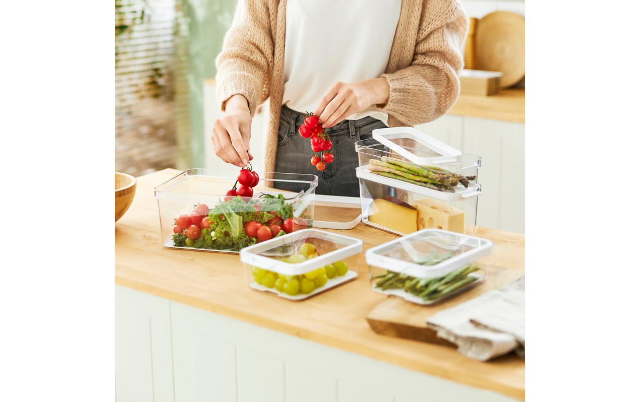 Rotho Kühlschrank-Organizer-Set Cauma – 5-teilig – 1,15 l – SAN – transparent – BPA-frei