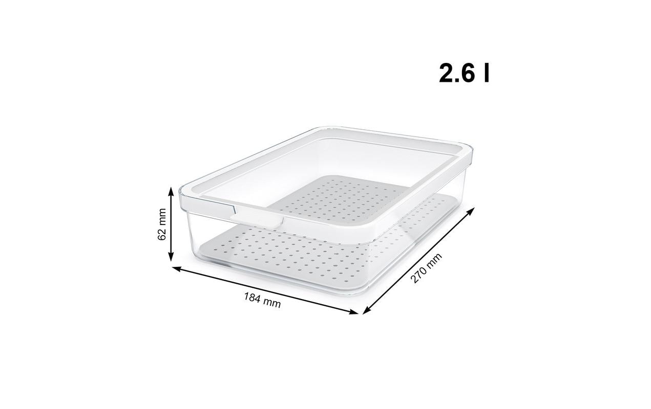Rotho CAUMA – Vorratsdose 5 l, 20 × 28,4 × 12 cm, Styrol-Acrylnitril-Copolymer (SAN), 3-teilig, transparent