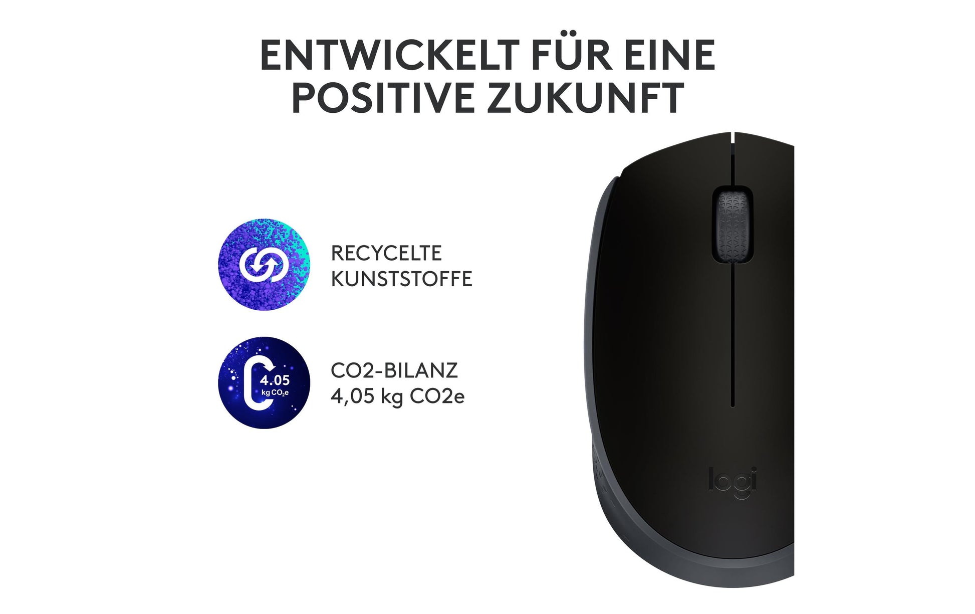 Logitech M171 – Maus – Kabellos (2,4 GHz), 1000 DPI, beidhändig, Schwarz