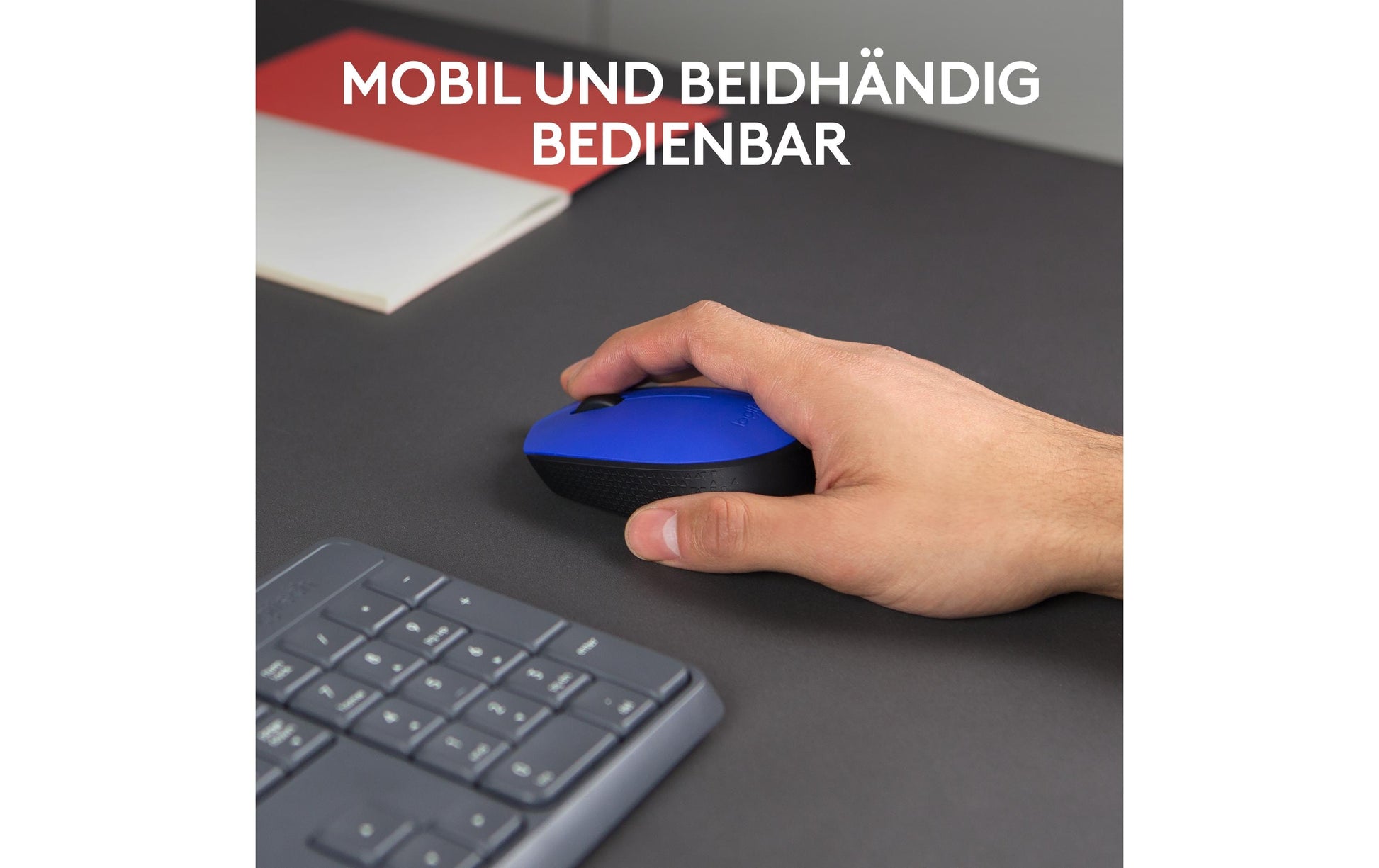 Logitech M171 – Maus – Kabellos (2,4 GHz), beidhändig, Blau