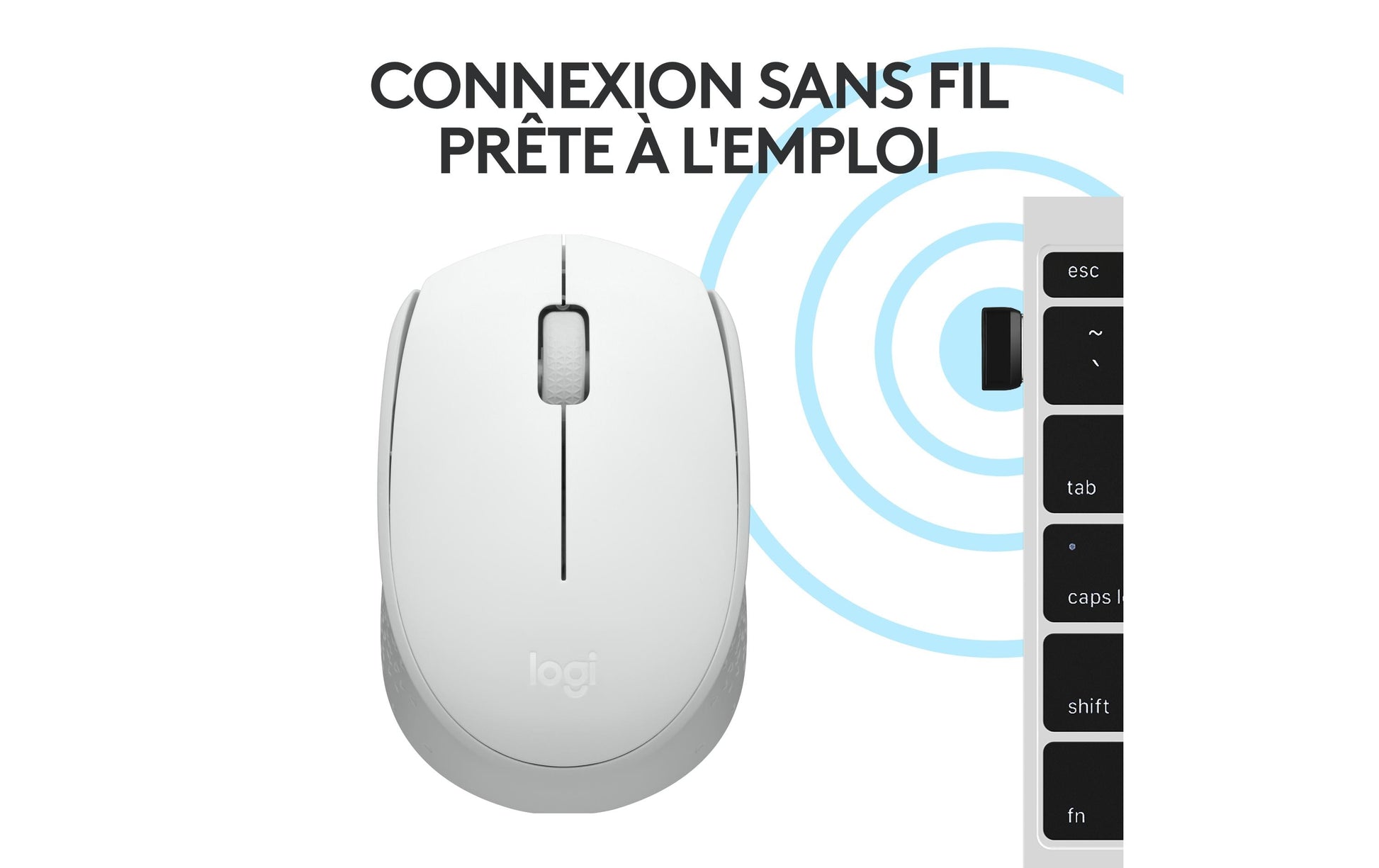 Logitech M171 – Maus – Kabellos (2,4 GHz), beidhändig, Weiss