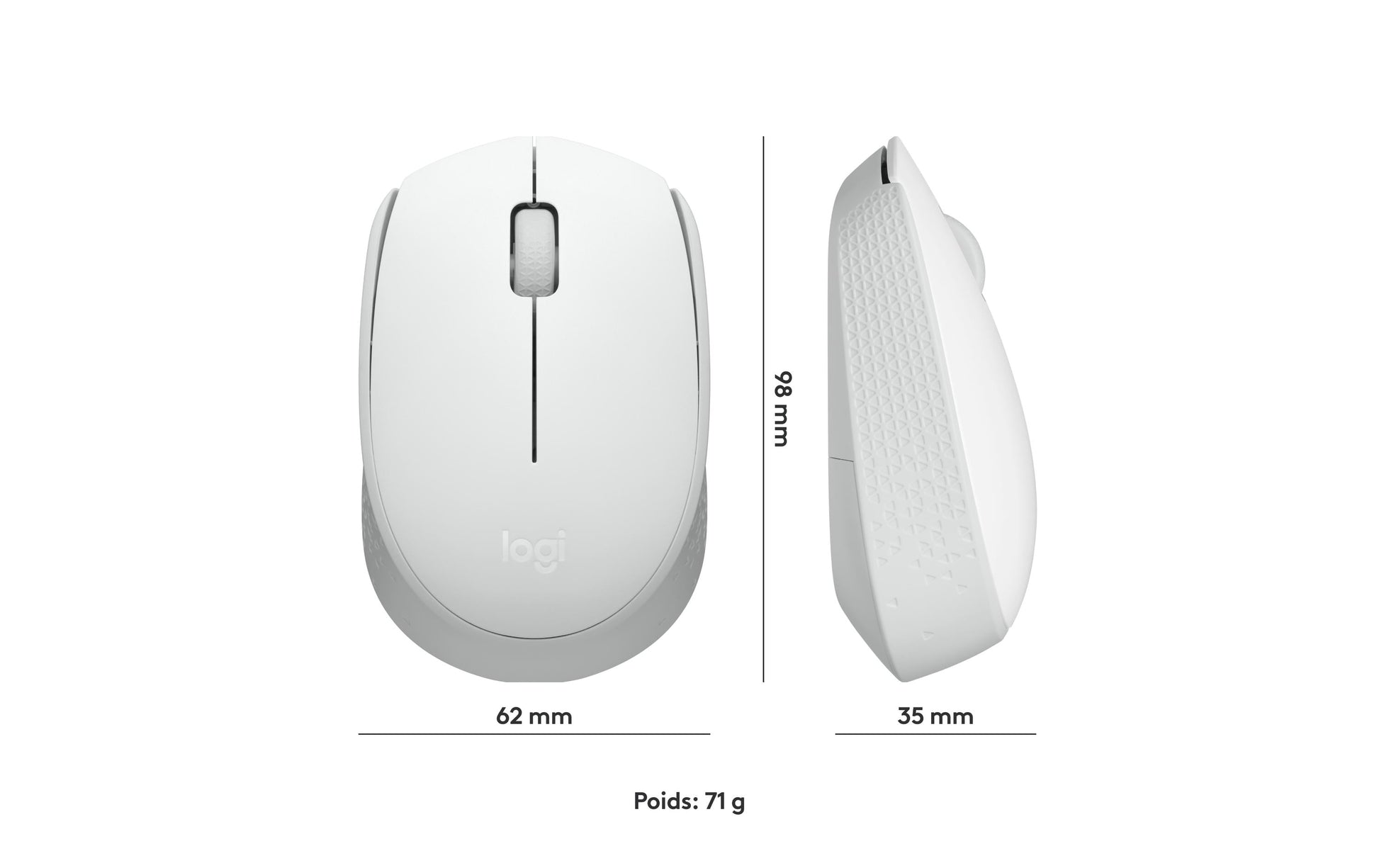 Logitech M171 – Maus – Kabellos (2,4 GHz), beidhändig, Weiss