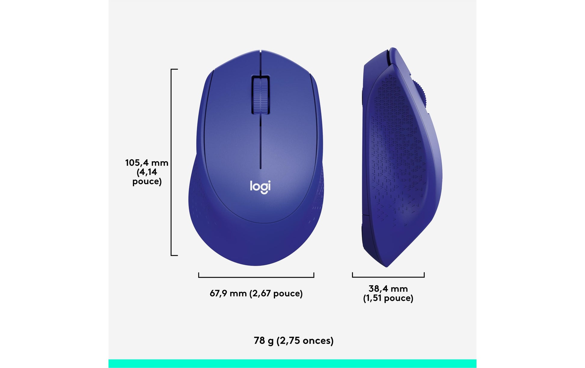 Logitech M330 Silent Plus – Maus – Kabellos (2,4 GHz), 1000 DPI, Rechts, Blau
