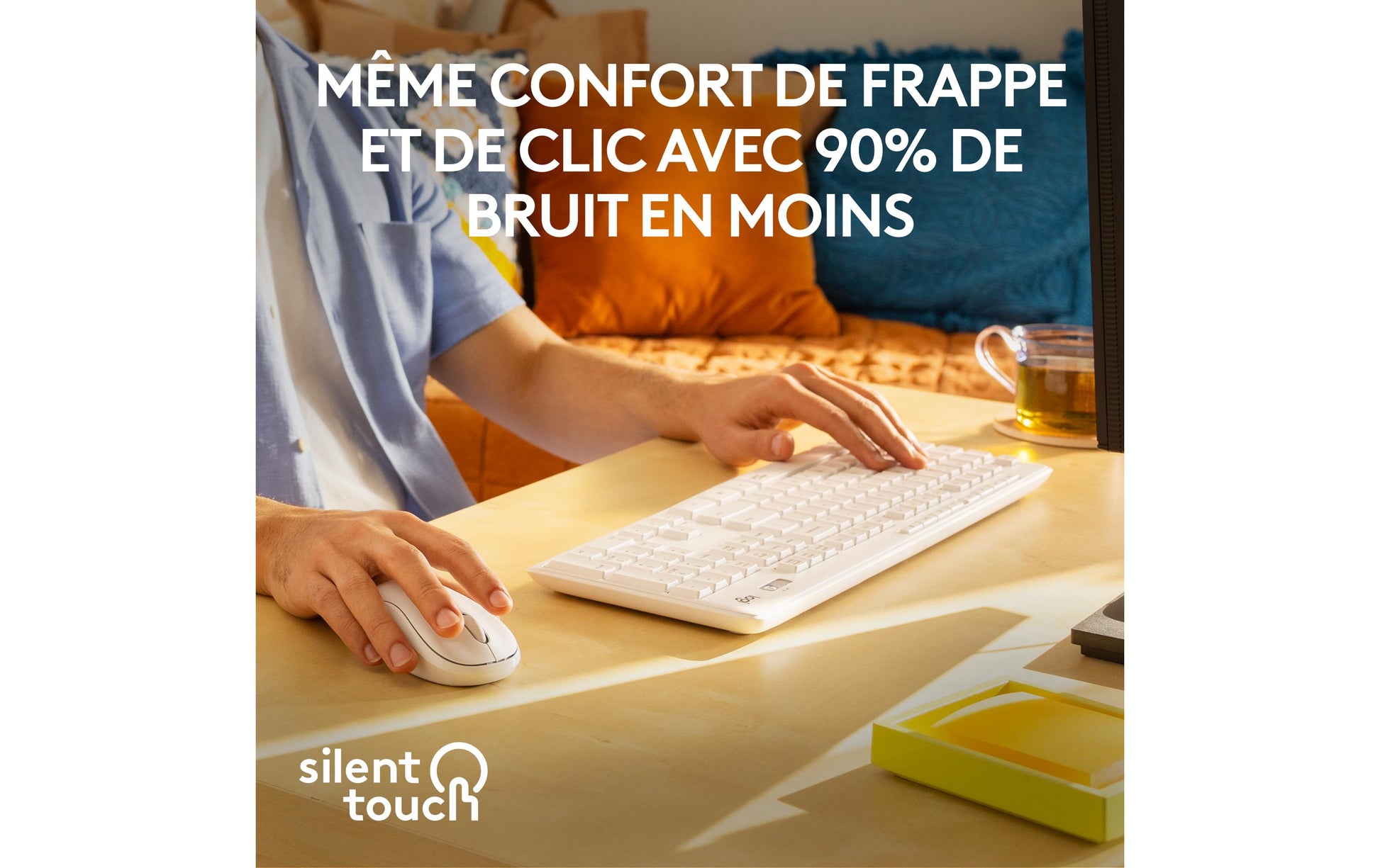Logitech MK295 Silent Wireless Combo – Tastatur, kabellos (2,4 GHz), CH-Layout (DE-CH), Weiss
