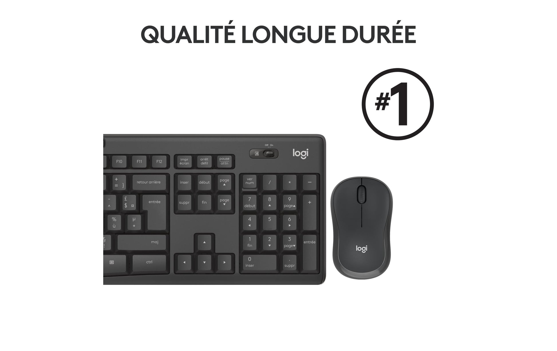 Logitech MK295 Silent – Tastatur-Maus-Set – 2,4 GHz USB-A (Nano-Empfänger) – QWERTY (US-INT) – Graphit