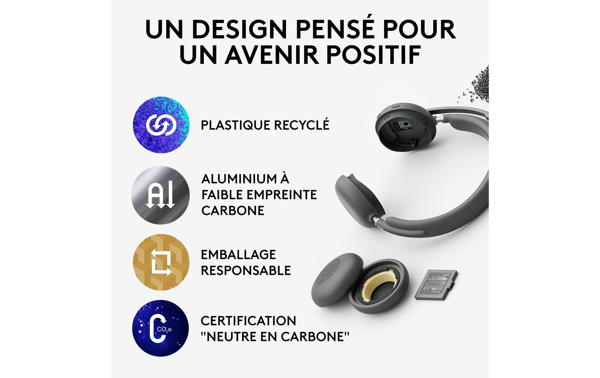 Logitech Zone Wireless 2 Office-Headset – On-Ear, Kabel + BT, ANC, MS Teams zertifiziert, mit USB-C-Dongle, Graphit