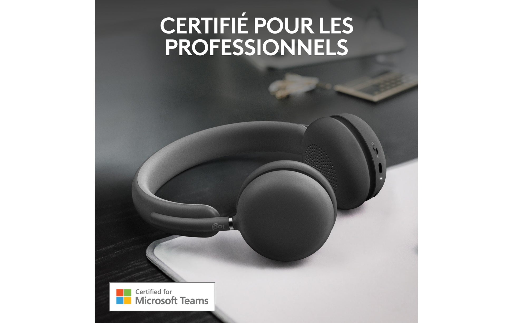 Logitech Zone Wireless 2 Office-Headset – On-Ear, Kabel + BT, ANC, MS Teams zertifiziert, mit USB-C-Dongle, Graphit
