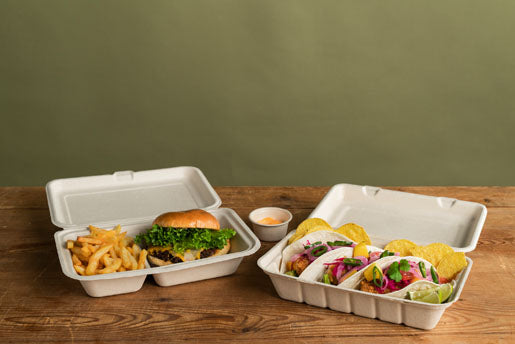 BioPak Take-away-Box, Bagasse (Zuckerrohr) – 600 ml 180 × 130 × 50 mm, braun