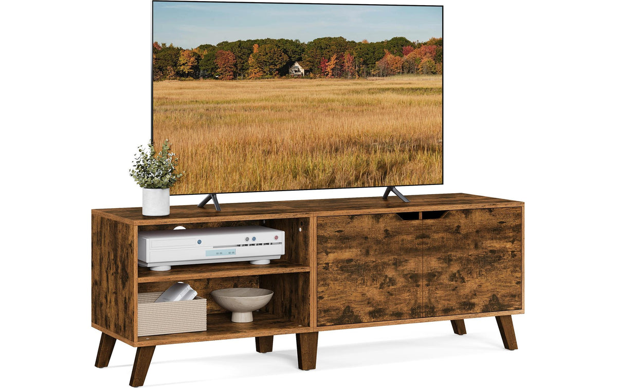 Songmics Vasagle TV-Möbel für TVs bis 55" – 140 × 40 × 50 cm – Spanplatte – Braun – mit 2 Regalen, 2 Türen
