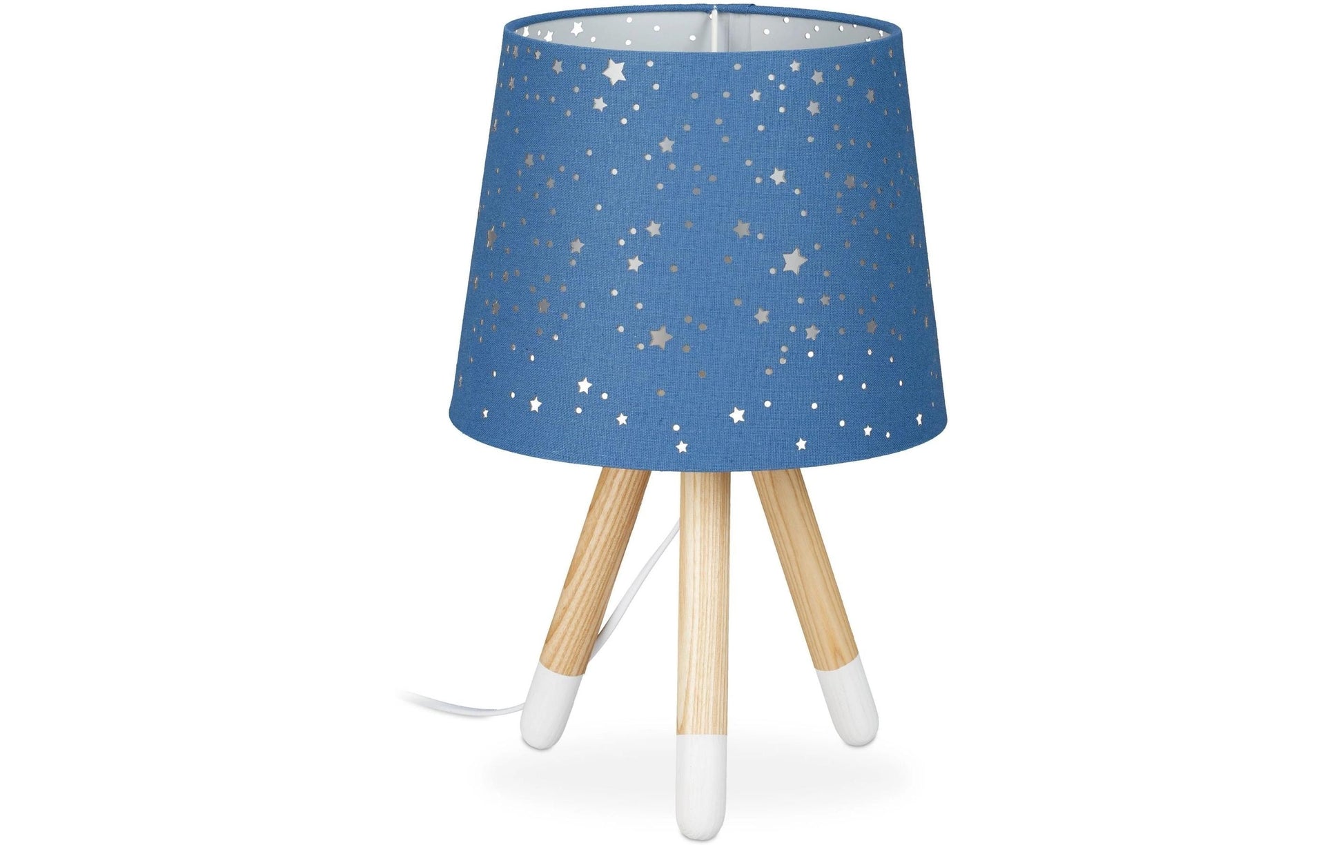 Relaxdays Tischleuchte Sterne – E14, max. 40 W, 40 cm – Blau
