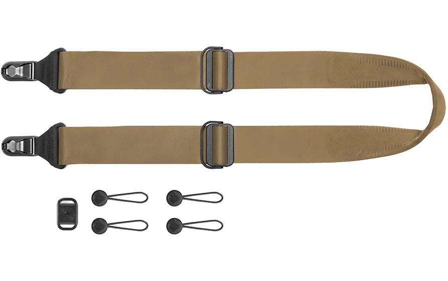 Peak Design Slide Kameragurt – 45 mm, 99–145 cm, max. 90 kg – für Action-Kameras – Sandbraun