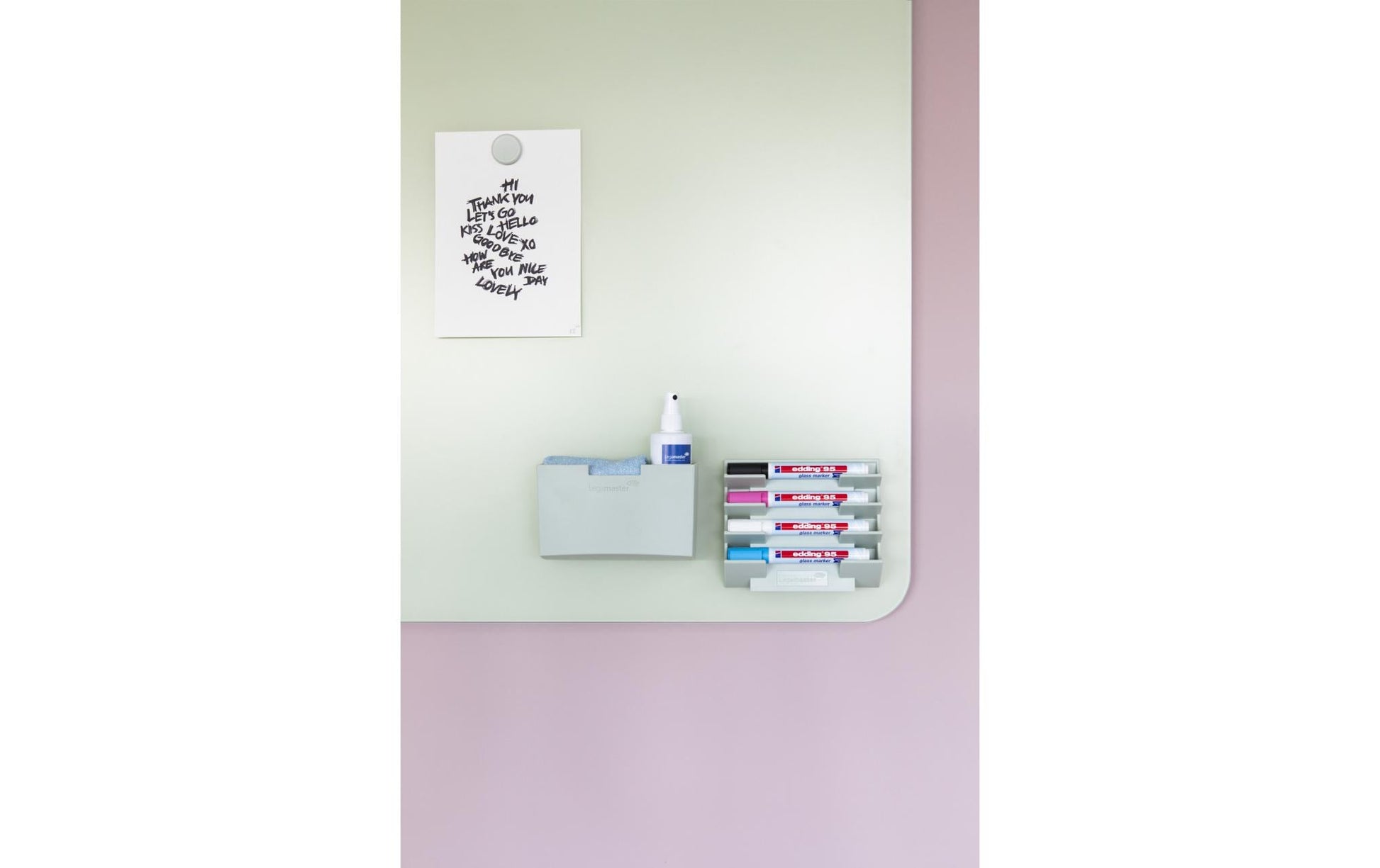 Legamaster Whiteboard – 120 × 90 cm, Glas, magnetisch, Wandmontage, inkl. Magnete, Montagesatz, Marker