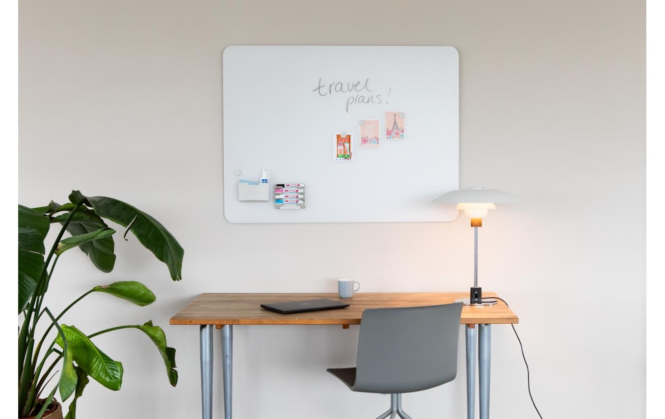 Legamaster Whiteboard – 120 × 90 cm, Glas, magnetisch, Wandmontage, inkl. Magnete, Marker, Montagesatz