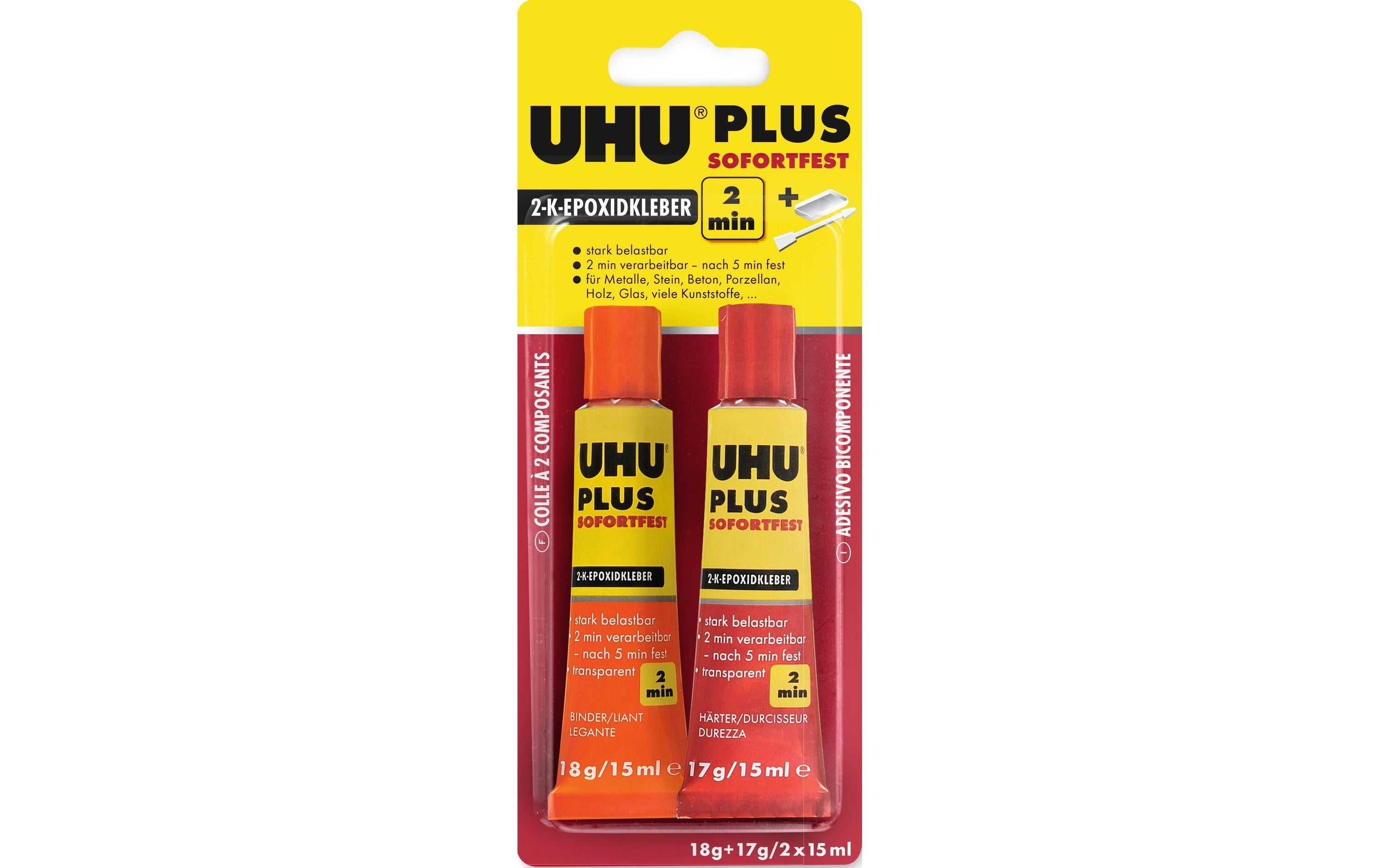 UHU 2K-Klebstoff – 35 g, transparent, für Porzellan