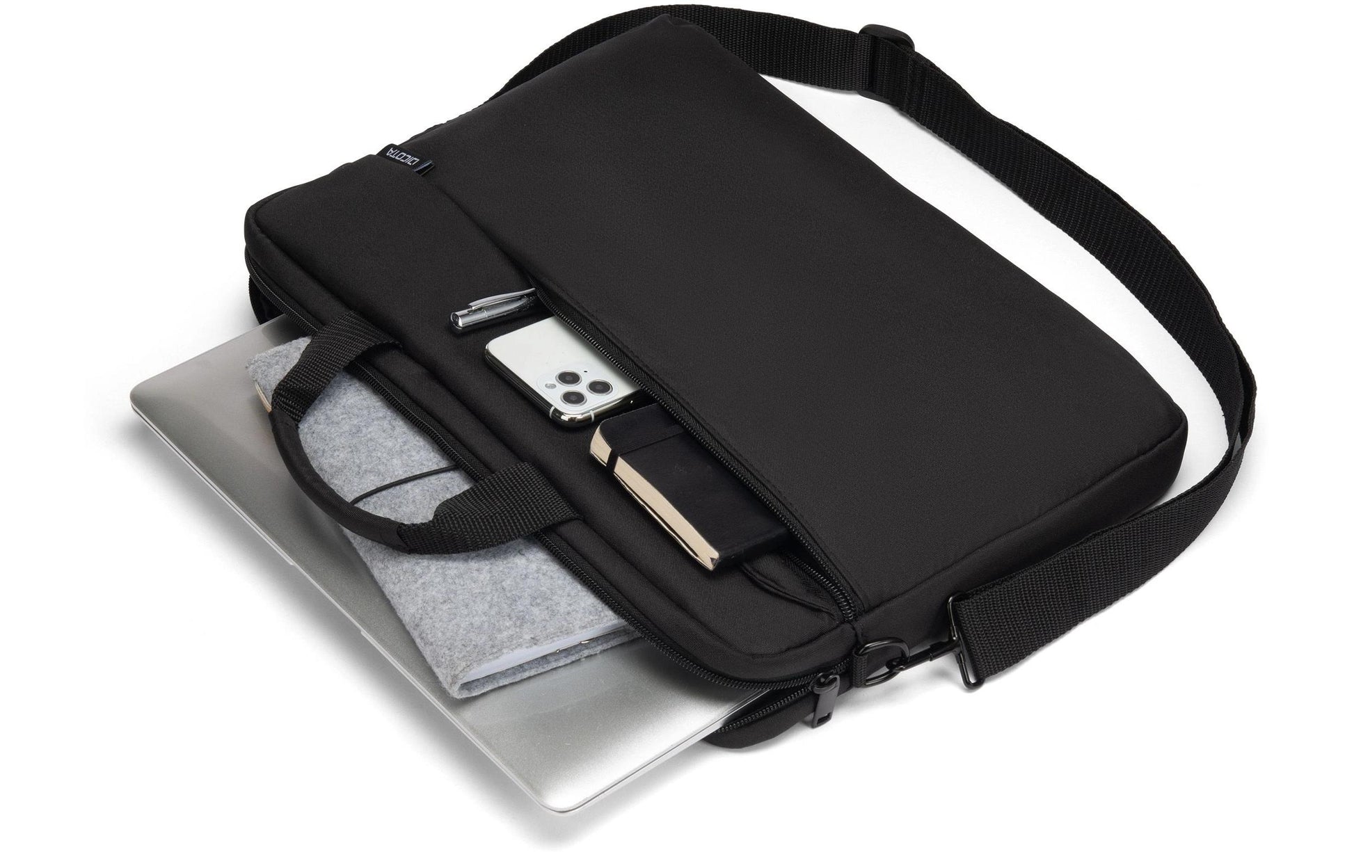 DICOTA Slim Case ONE Notebook-Tasche für Notebooks bis 14,1" – Recyceltes Polyester, Schwarz
