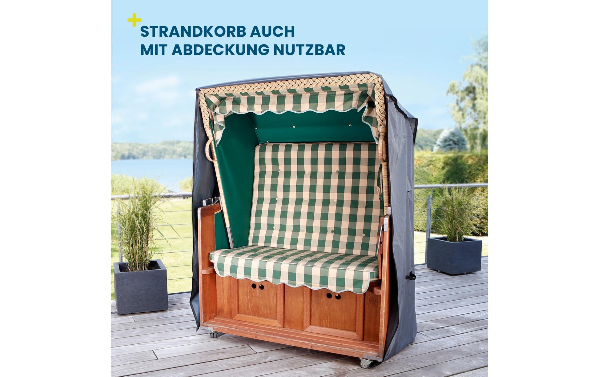 Hoberg Strandkorbabdeckung – 140 × 100 × 165 cm, Grau