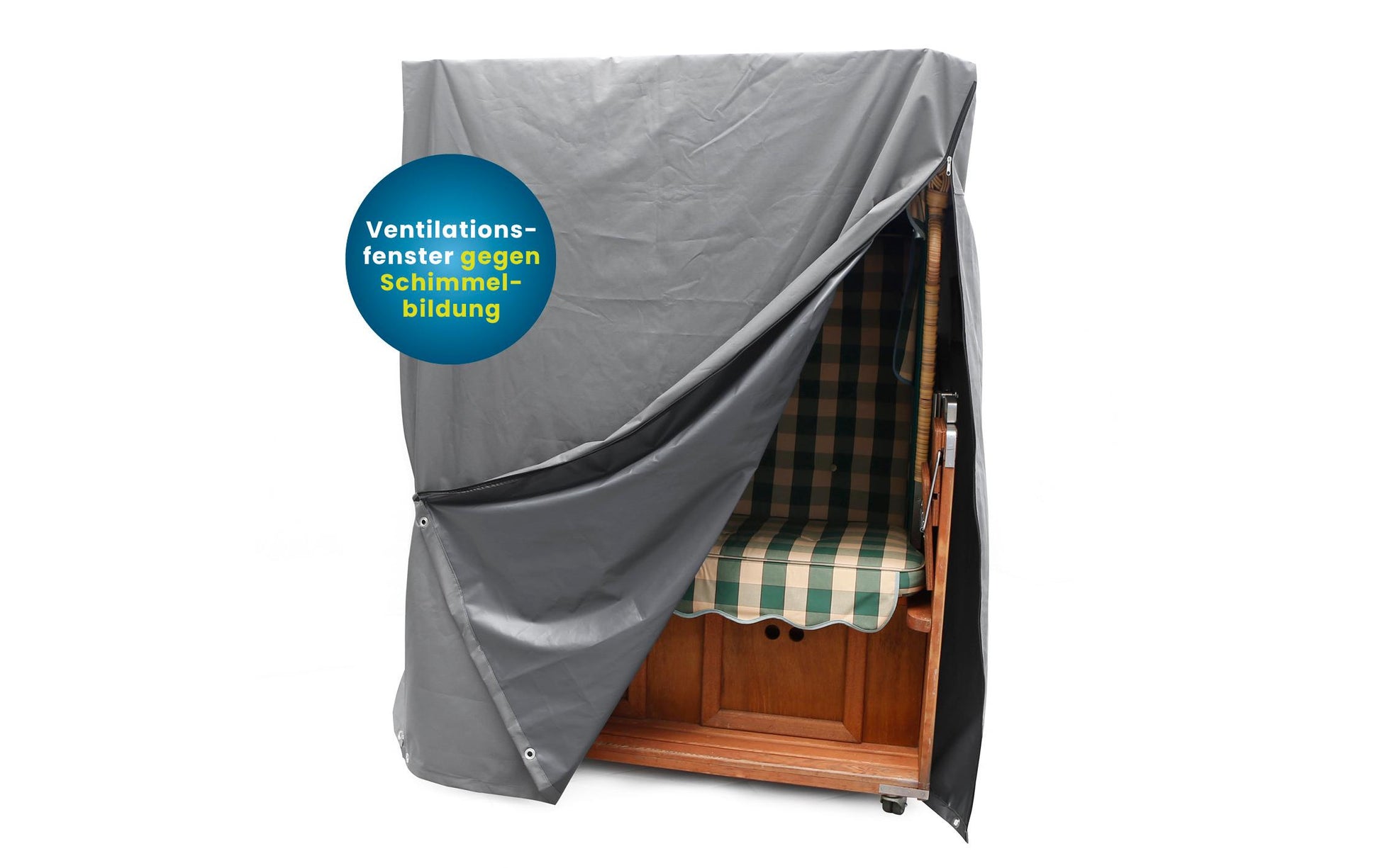 Hoberg Strandkorbabdeckung – 140 × 100 × 165 cm, Grau