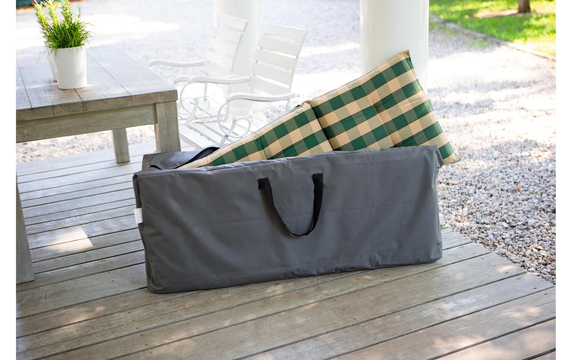 Hoberg Aufbewahrungstasche 1300 × 500 × 320 mm – Grau – für Gartenmöbel